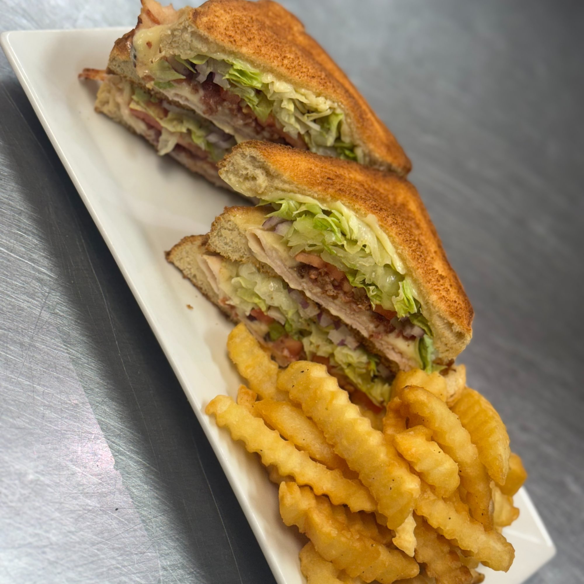 Turkey Club & French Fries
