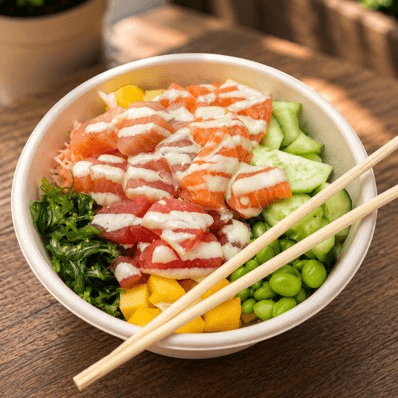 Create Your Own Poké Bowl for 3 Choices