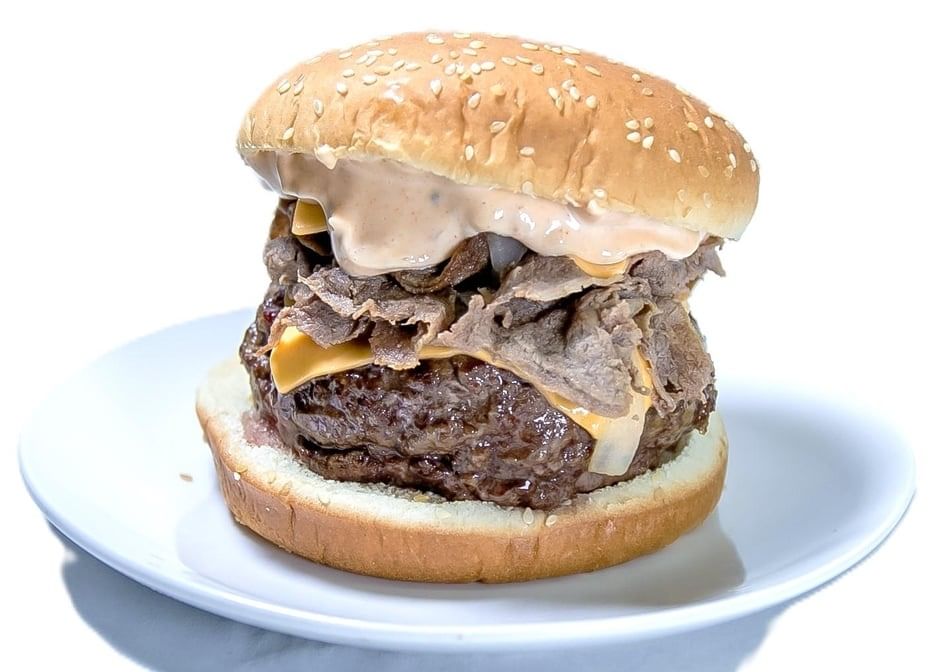 Com # 3 Cheese Steak Burger Meal
