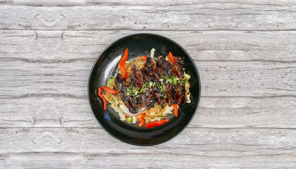 Yakisoba Noodles and Steak