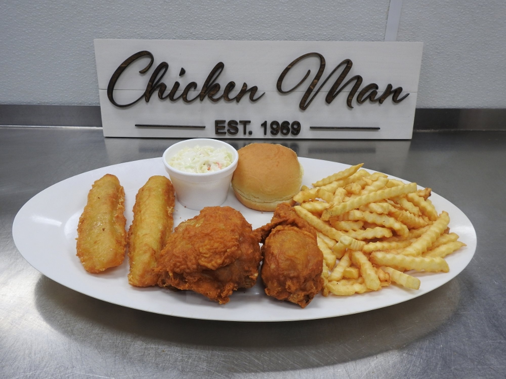 Chicken & Beer Battered Cod Dinner