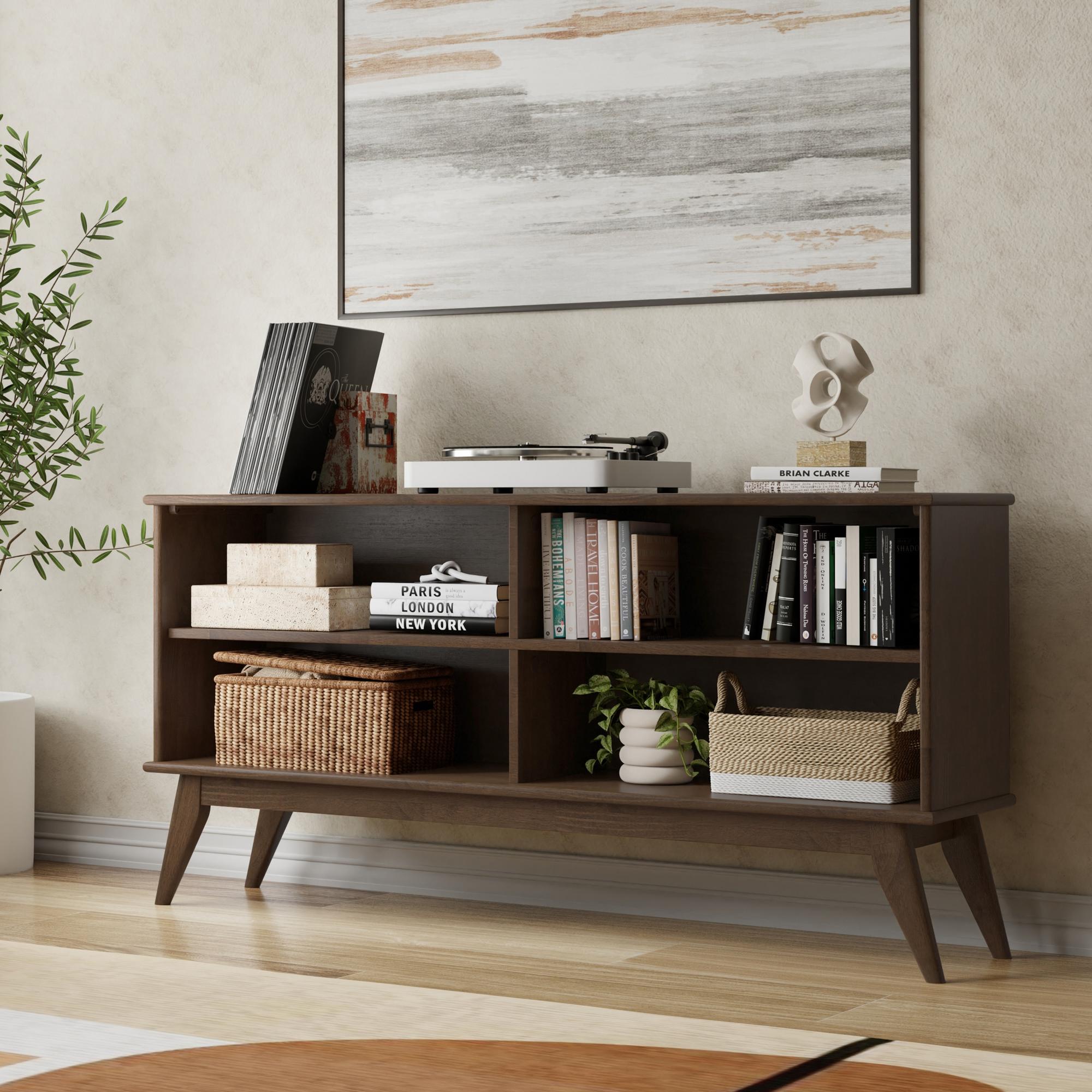 Draper Low Bookcase Walnut Brown