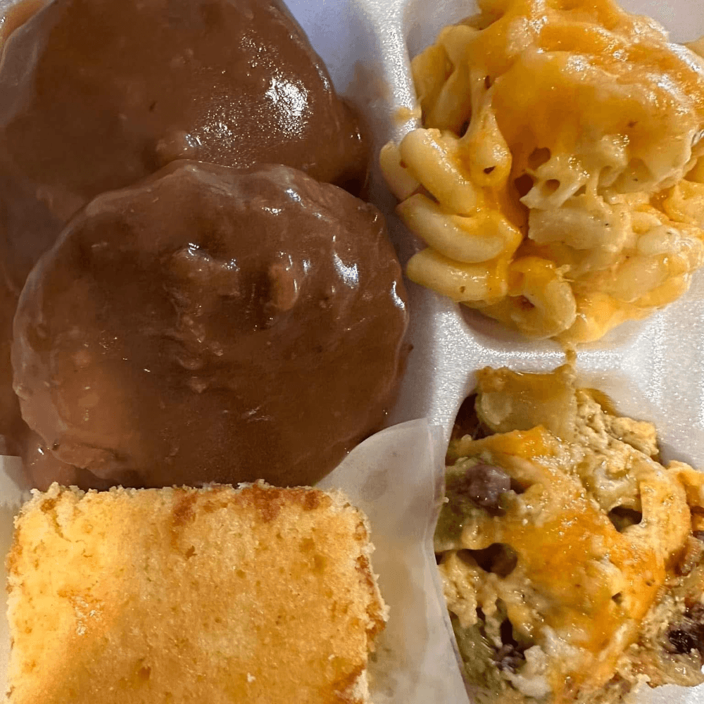 Smothered Hamburger Steaks with 2 Sides