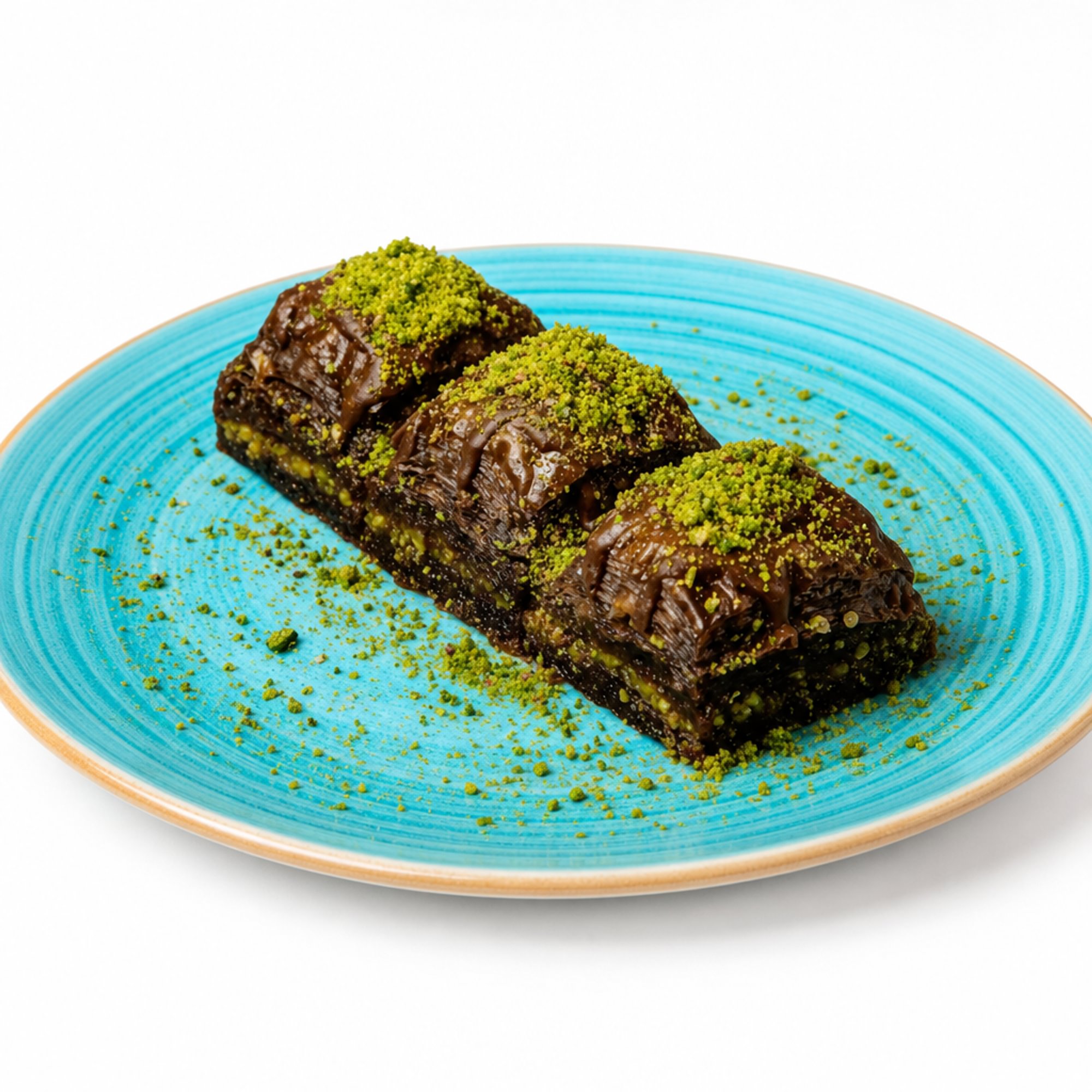 Chocolate Baklava with Double Pistachio
