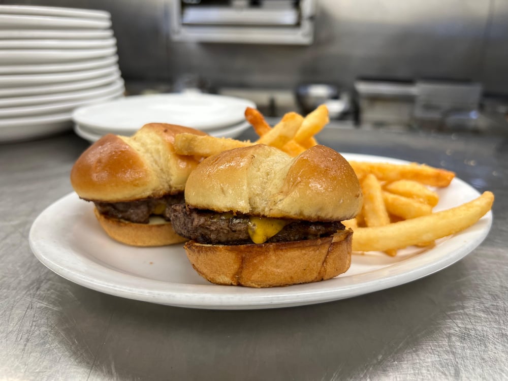 K - Hamburger sliders and fries