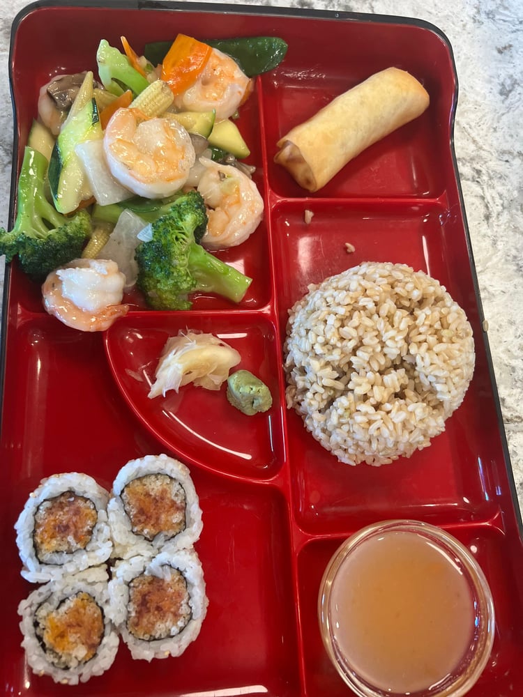 Bento Box A8 - Sautéed Shrimp with Vegetables