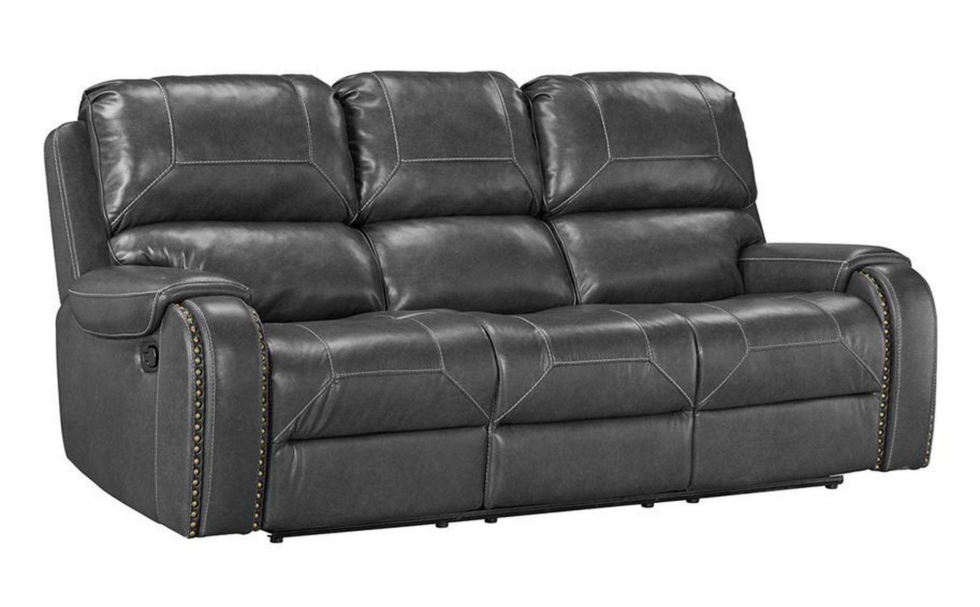 Winslow Grey Reclining Sofa w/Drop Down Table