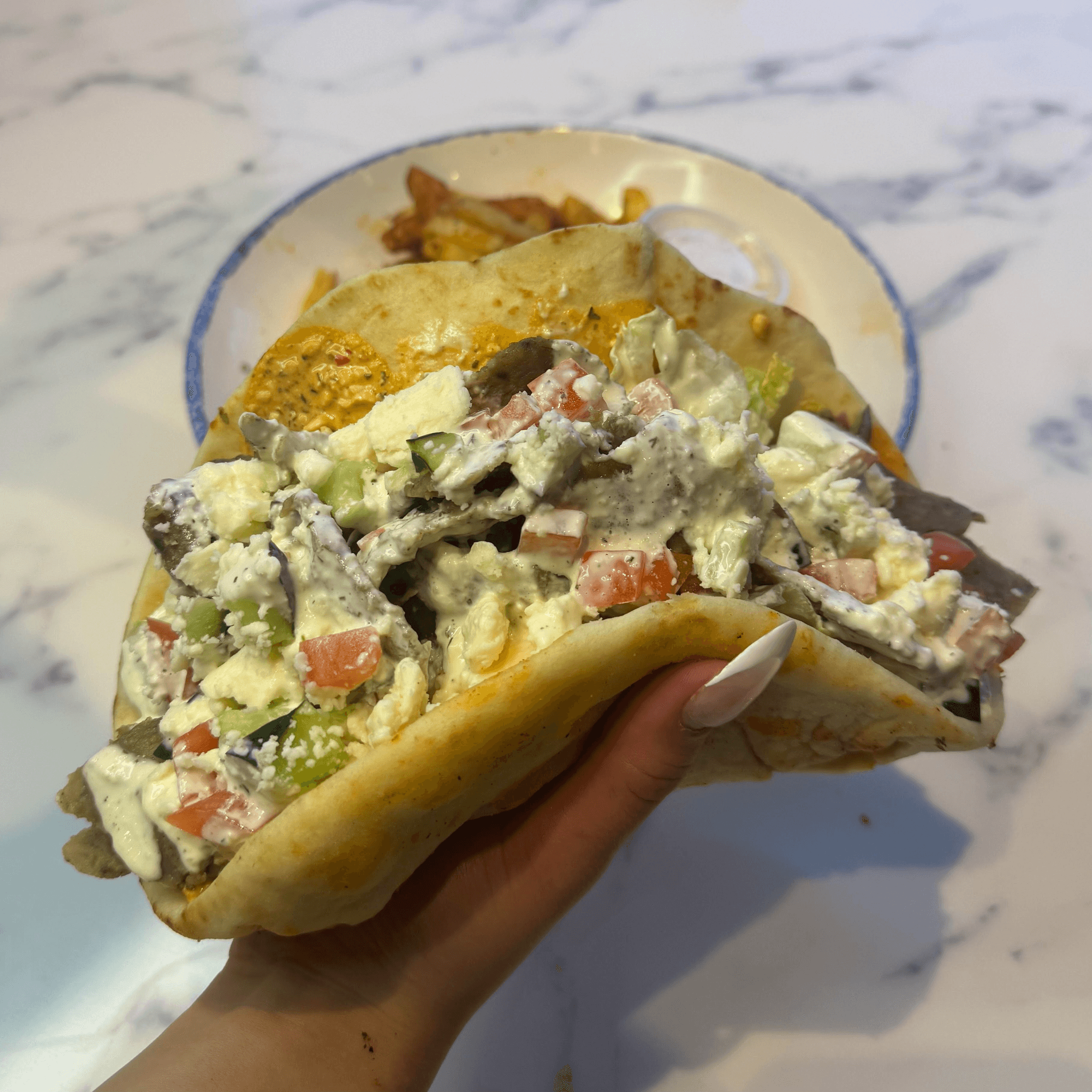 Spicy Gyro on Naan