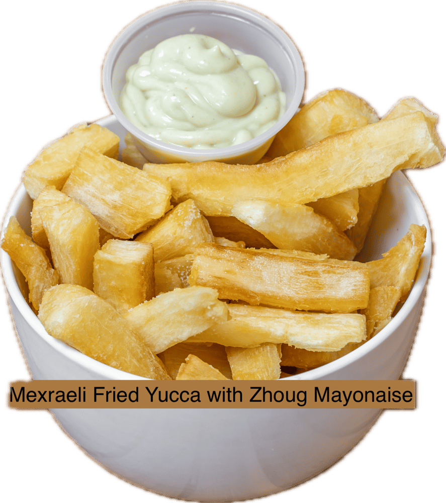 Mexraeli Fried Yuca, Zhug Mayonnaise