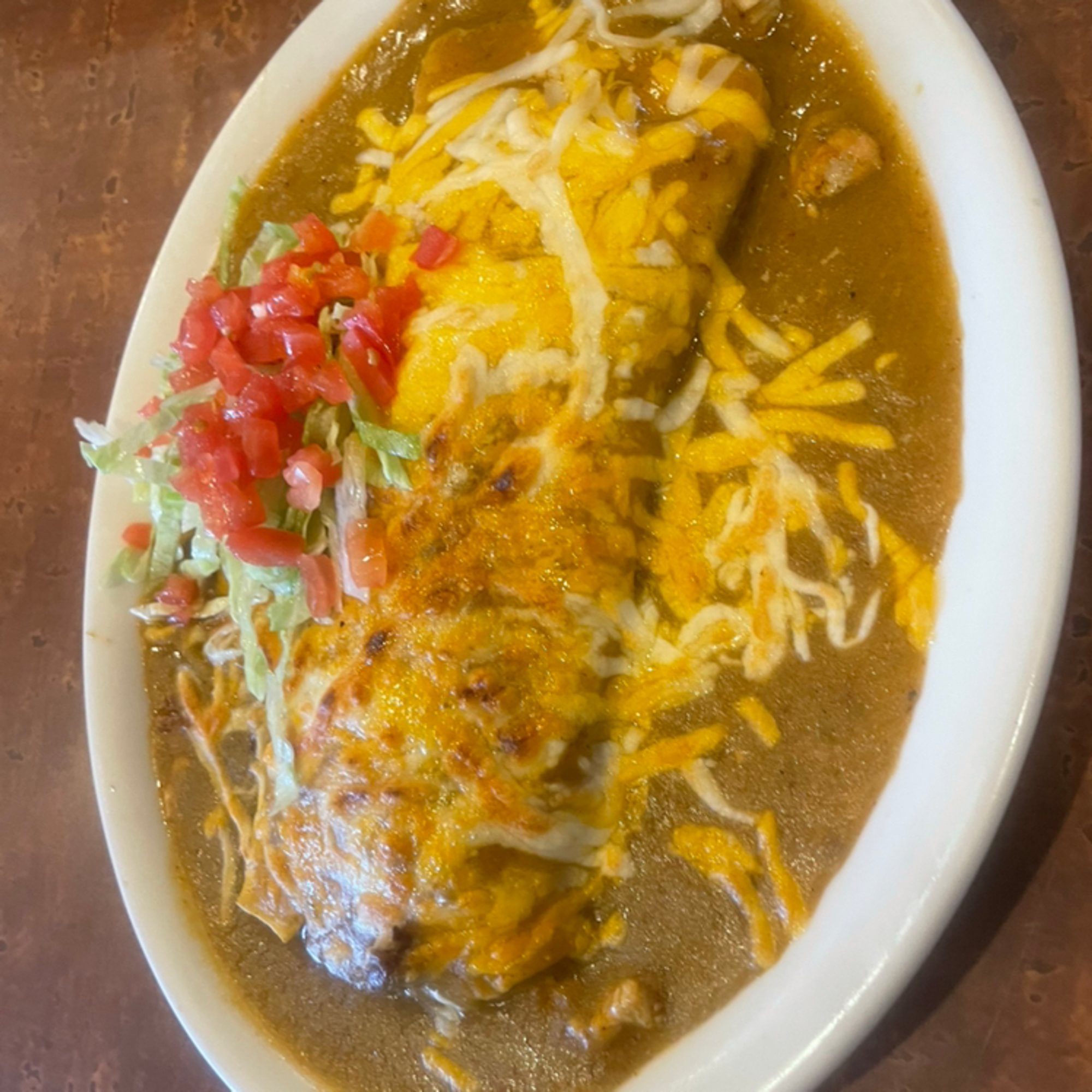 Chile Relleno Burrito With Beans Smothered
