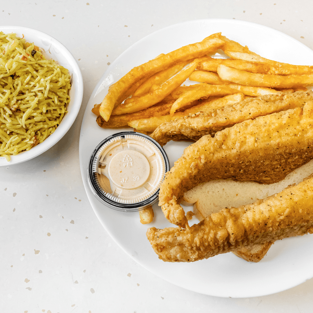 Tilapia, Fries + Rice Combo