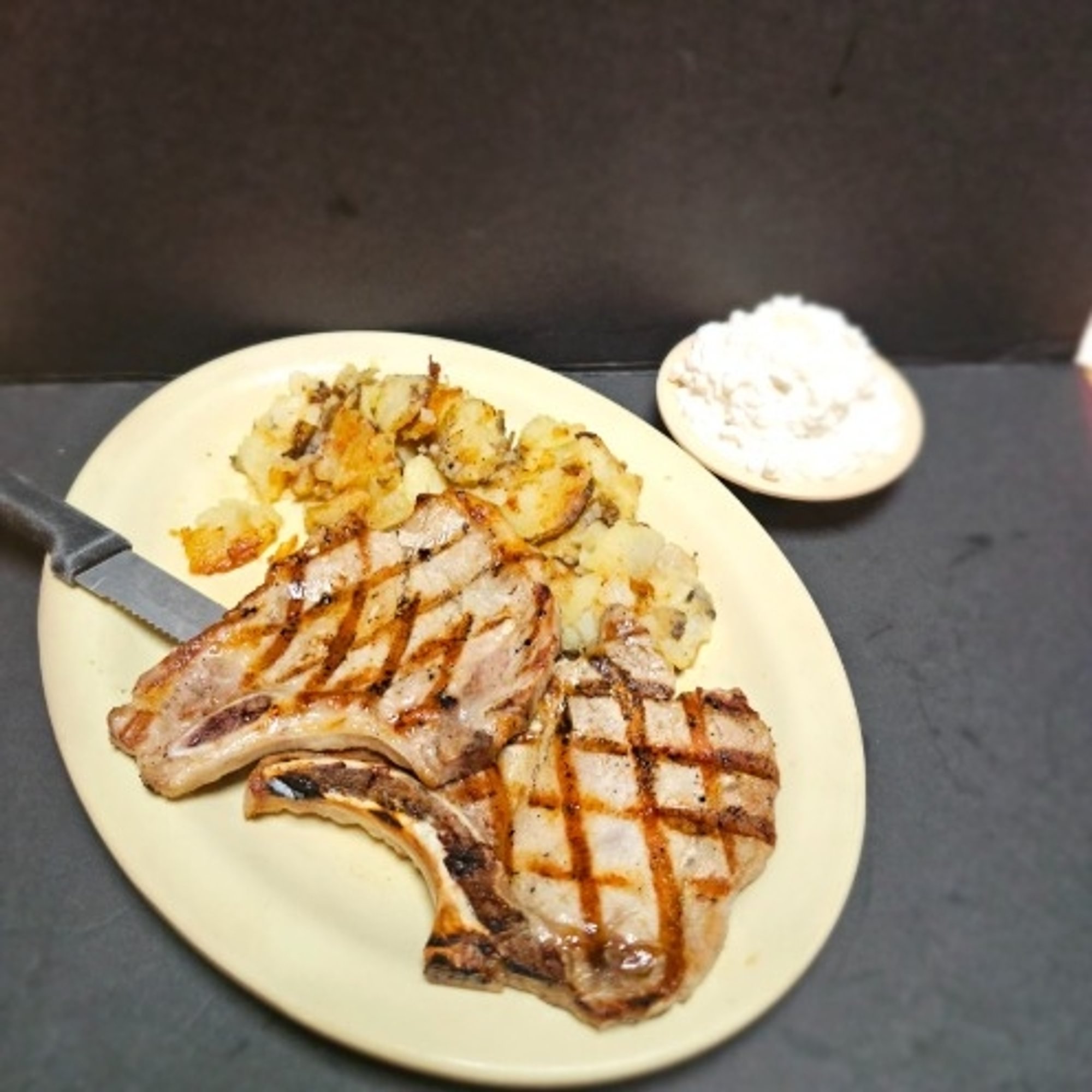 Grilled chops dinner