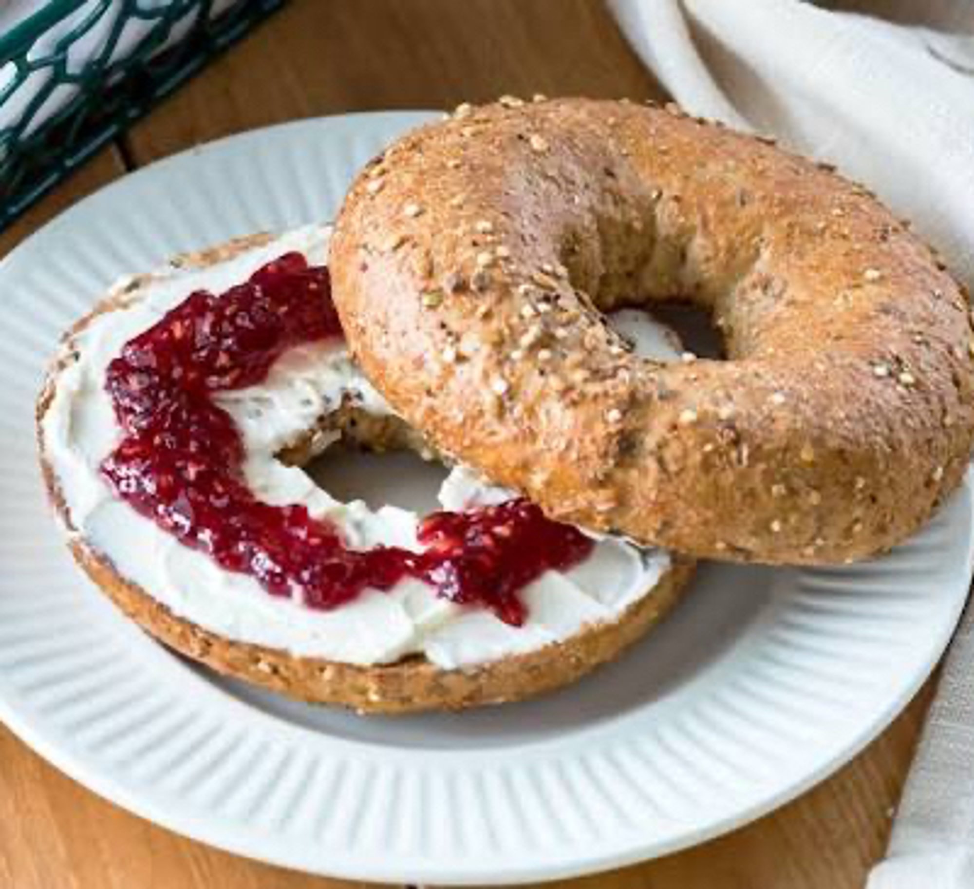 Bagel With Cream Cheese And Jelly