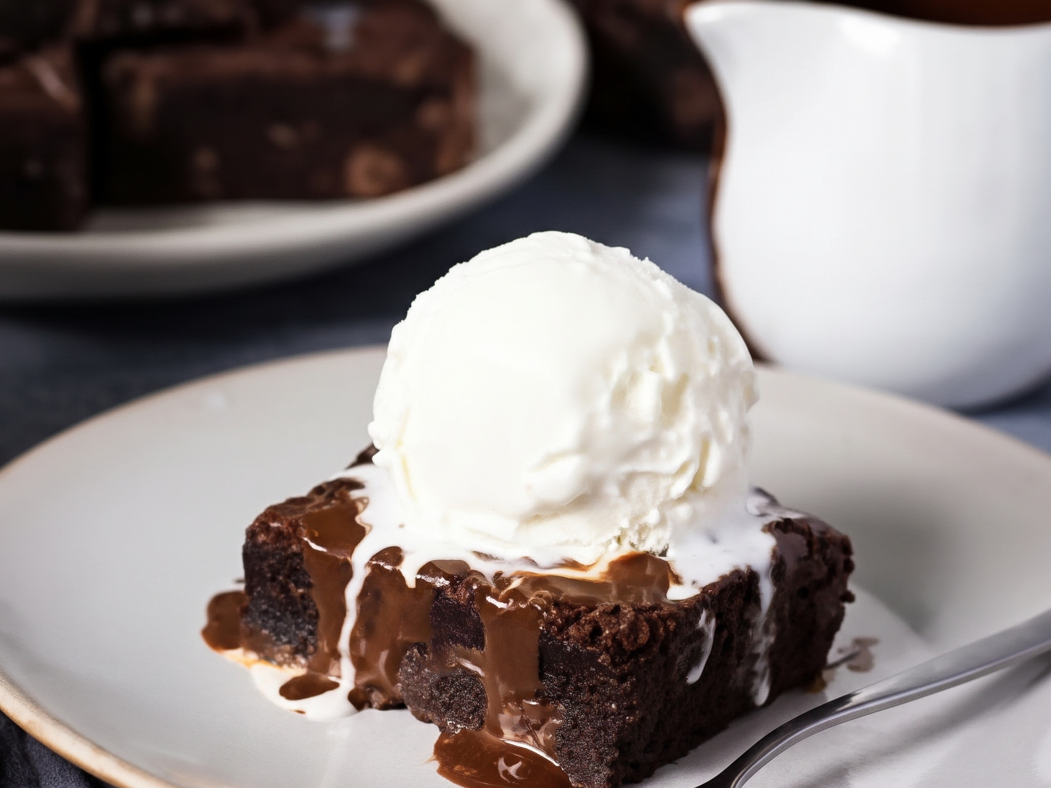 Hot Chocolate Fudge Brownie w/ Vanilla Ice Cream