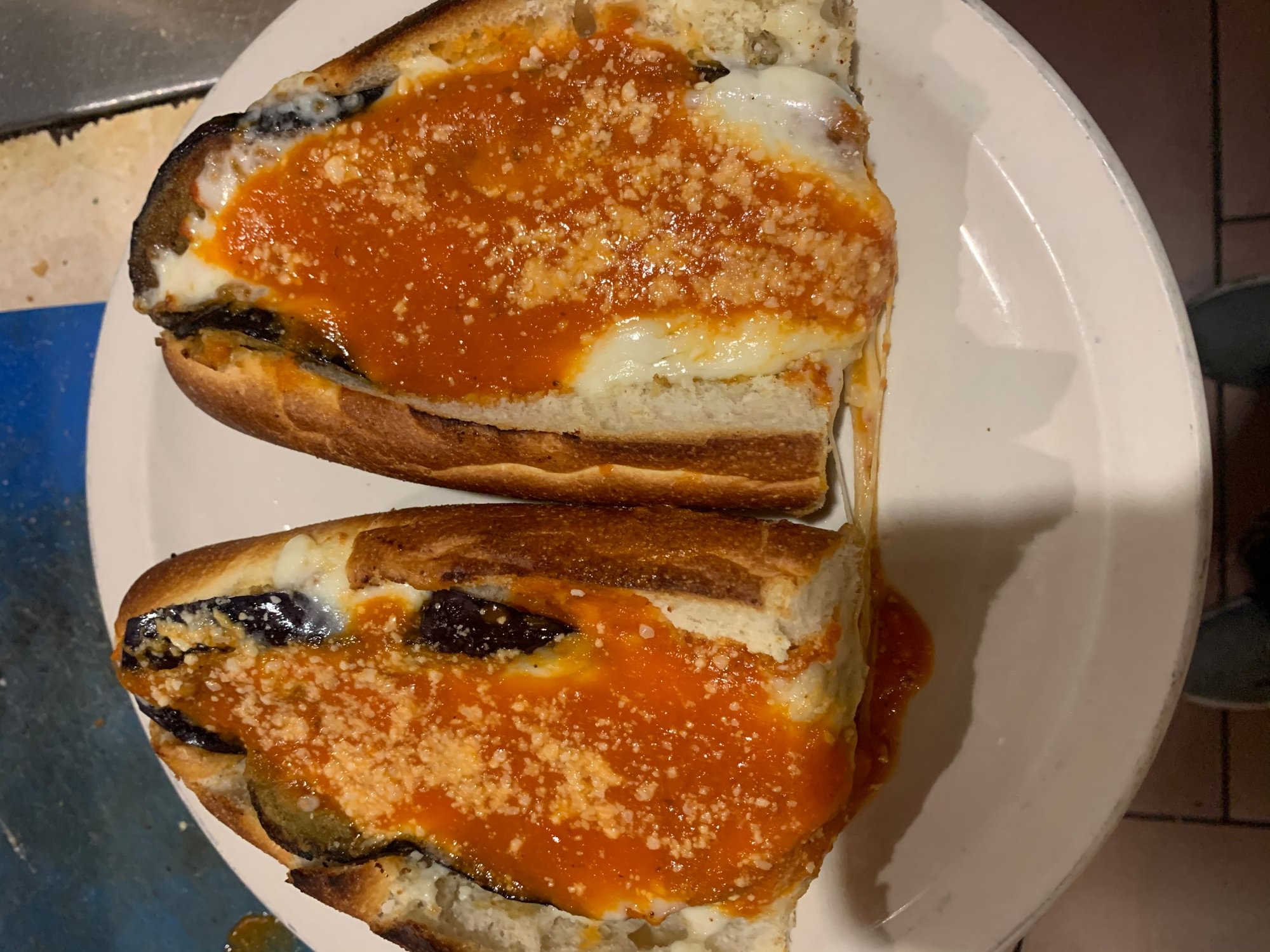 Eggplant Parmigiana Sandwich