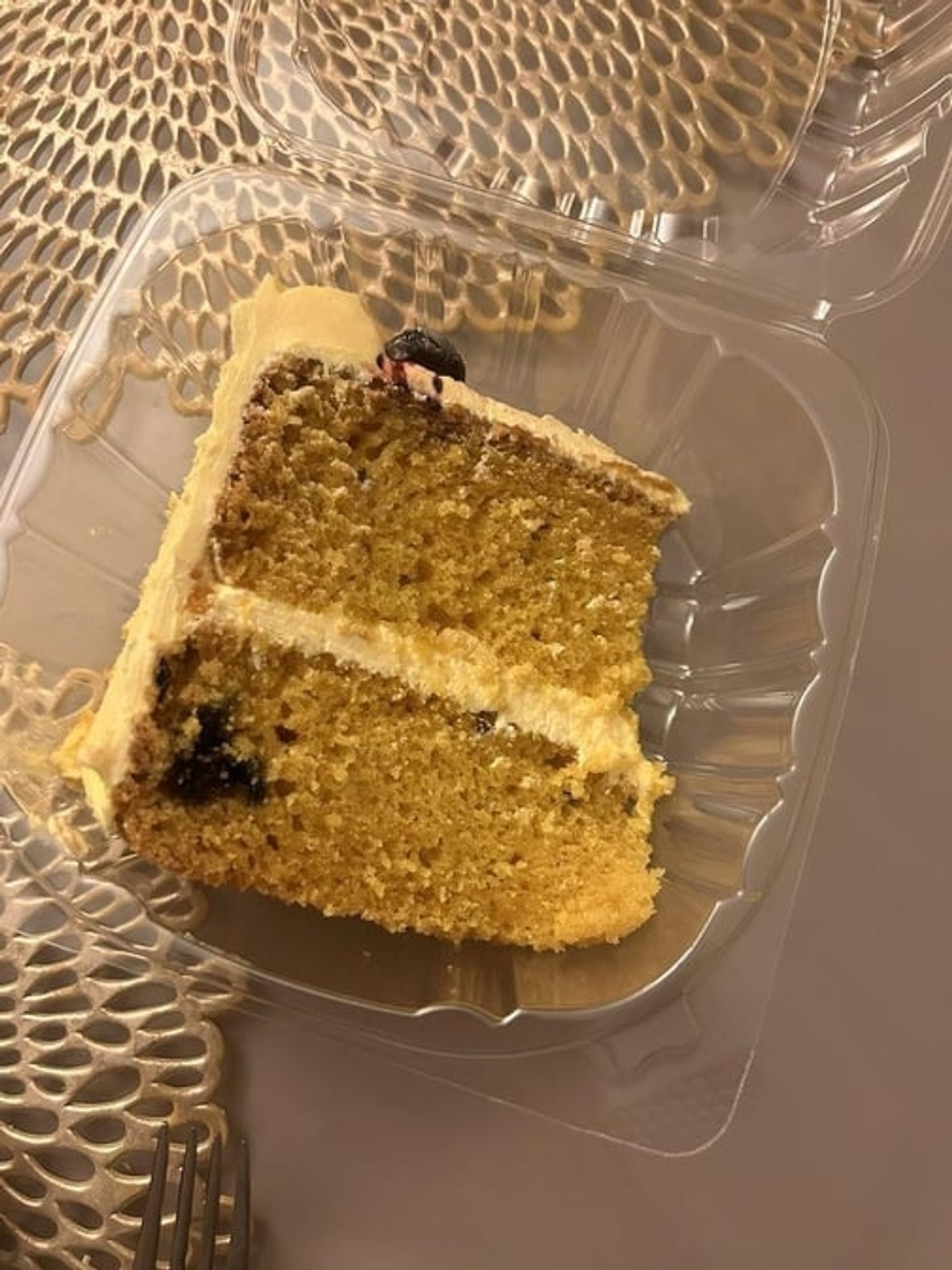 Vegan Lemon Blueberry Cake - slice