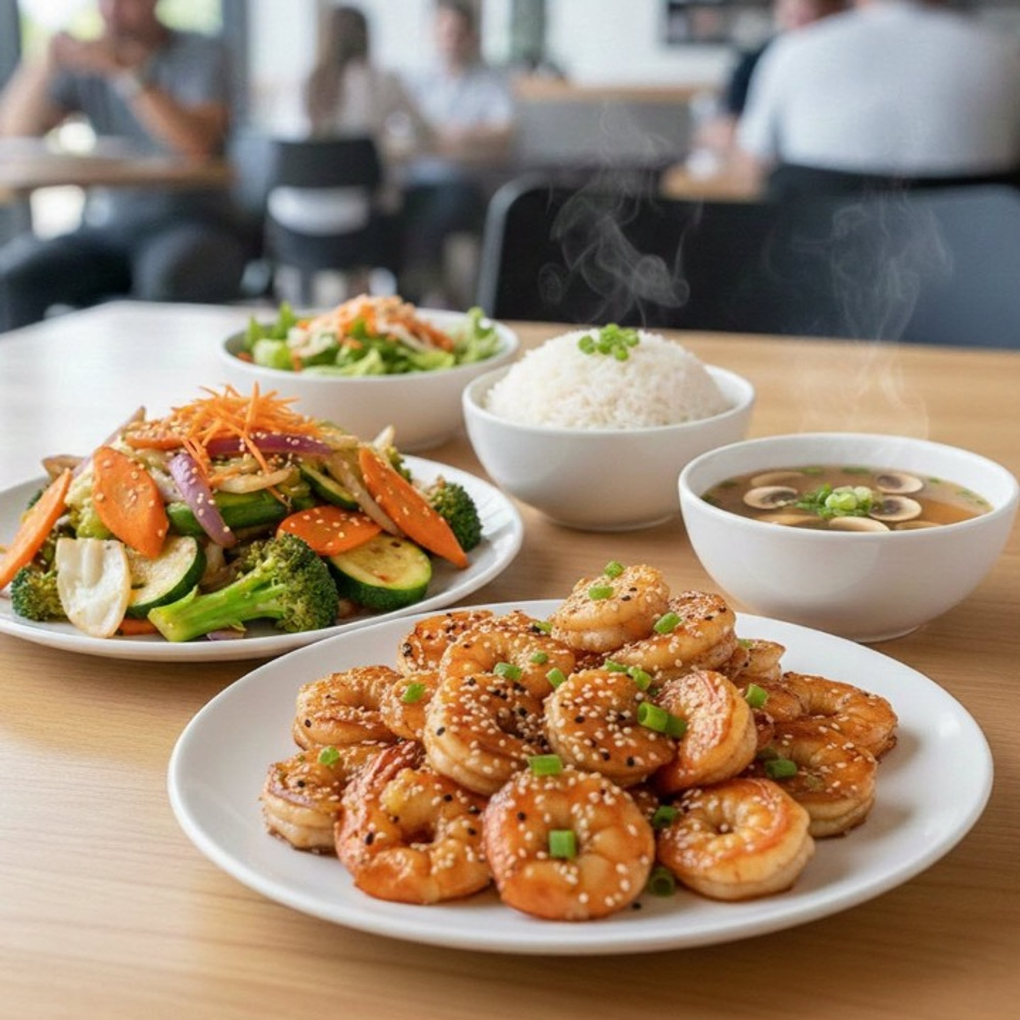 Hi Shrimp (H Salad & Mushroom Soup)