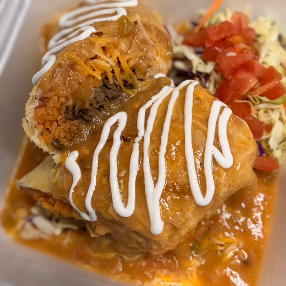 Smothered burrito or chimichanga