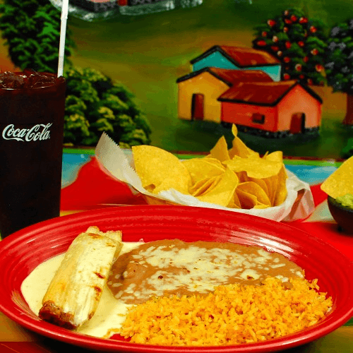 Tamale, Rice and Beans