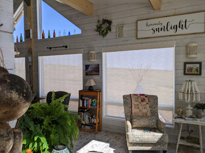 Wyoming sunrooms can let in some harsh rays but with Budget Blinds of Rock Springs you can find the perfect roller shades to cut back the glare and take back your room.