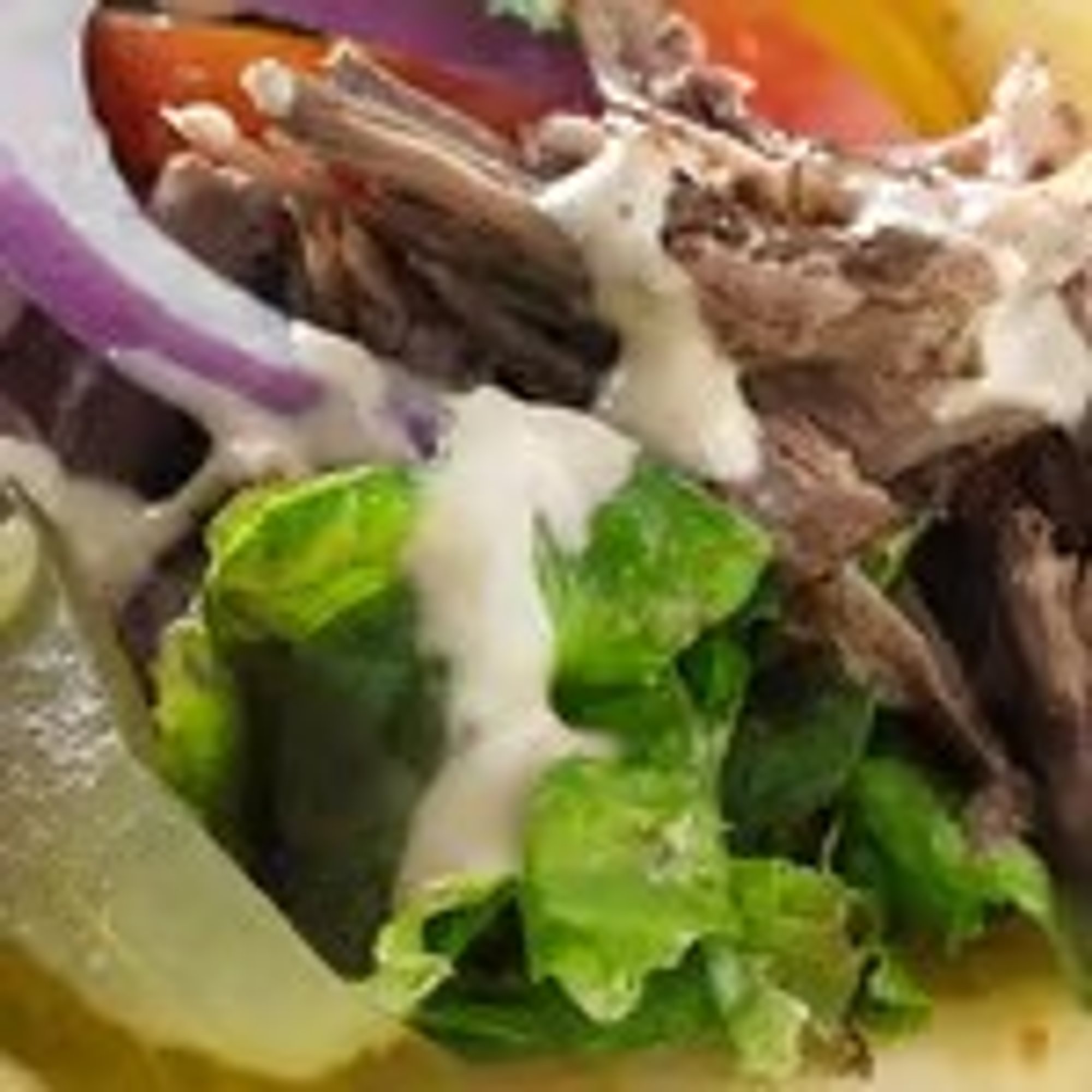Beef shawarma (gyro) sandwich