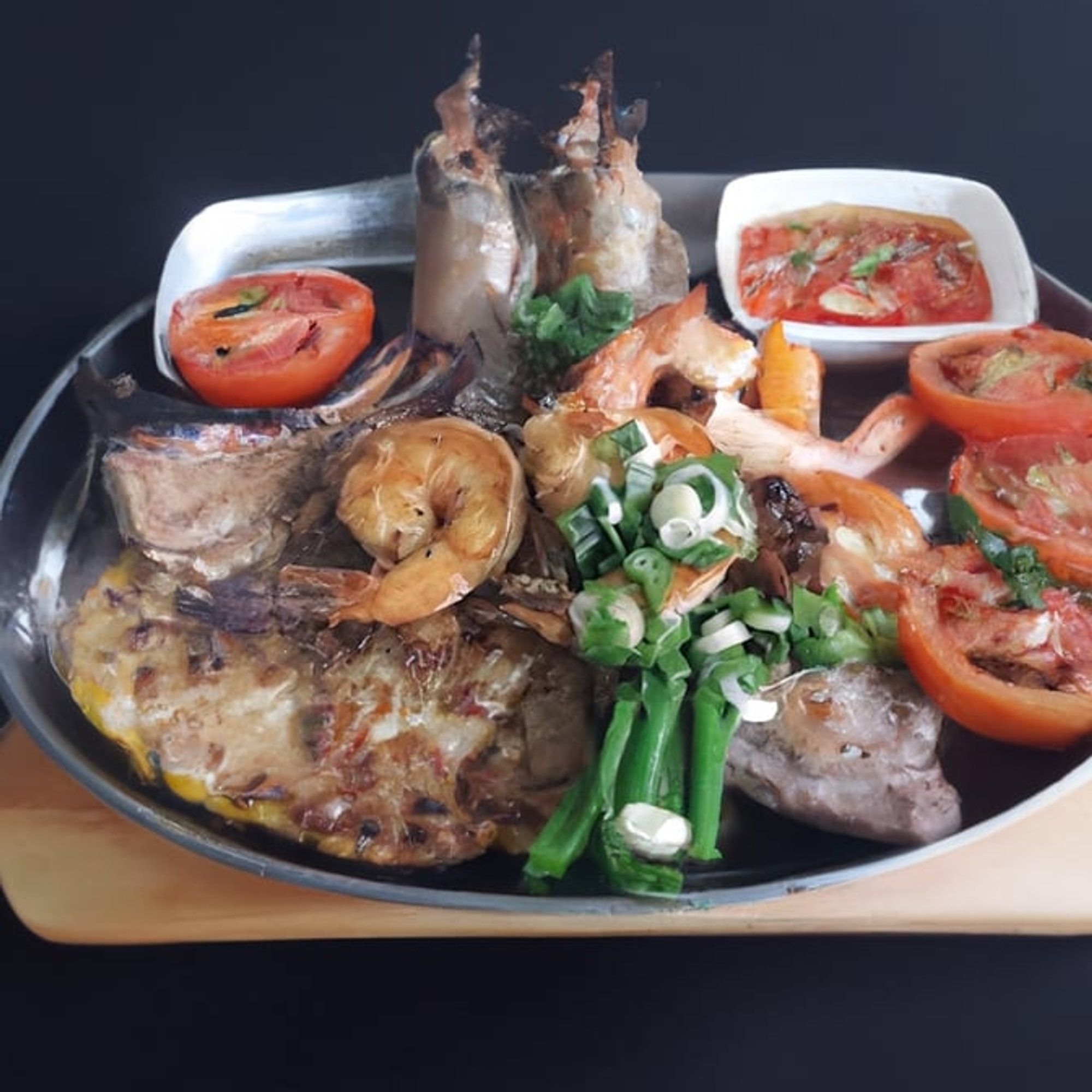 62. Grilled Shrimp & Beef Over Rice / Cơm Tôm, Bò
