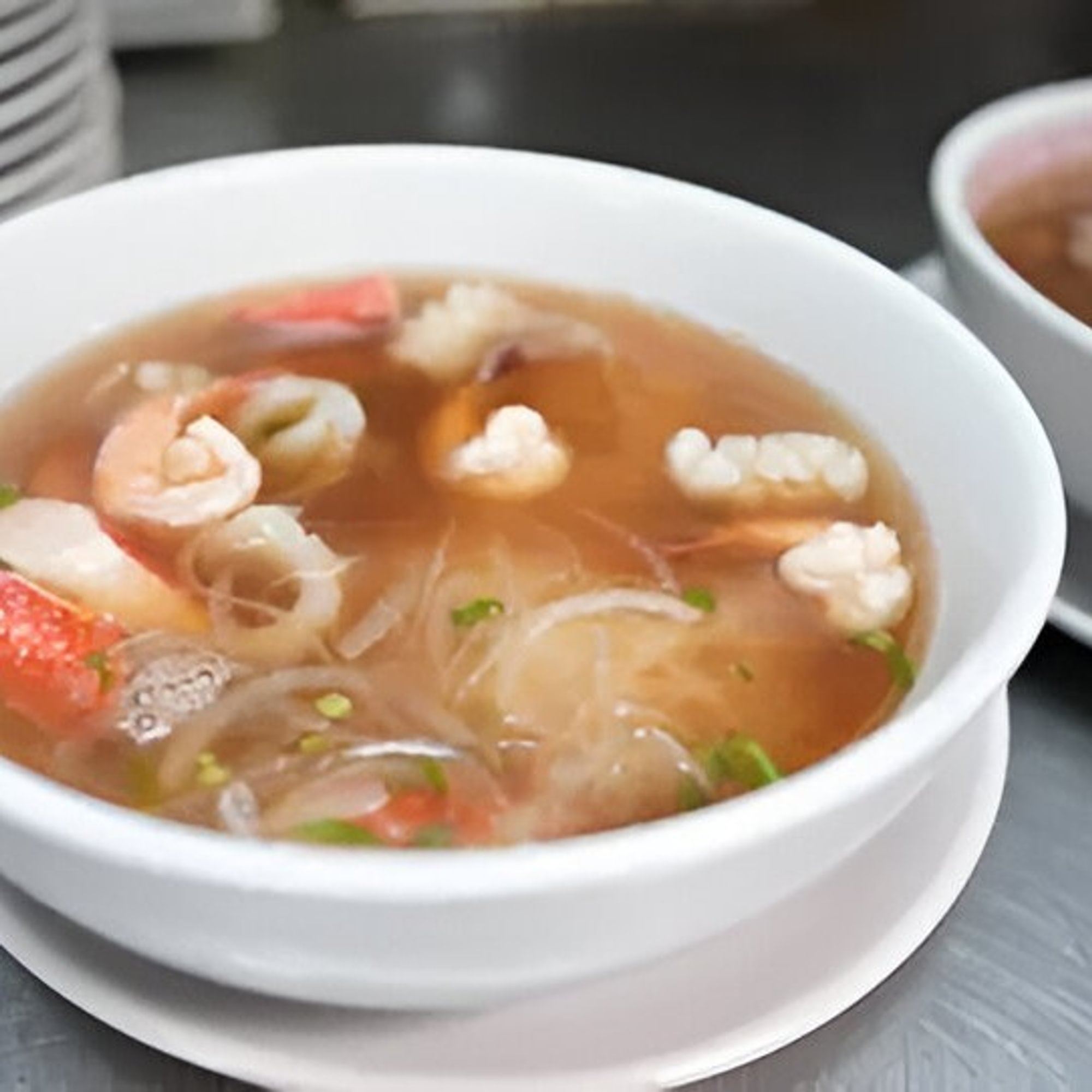 Seafood Noodle Soup (Mein Egg Noodle or Rice Noodle)