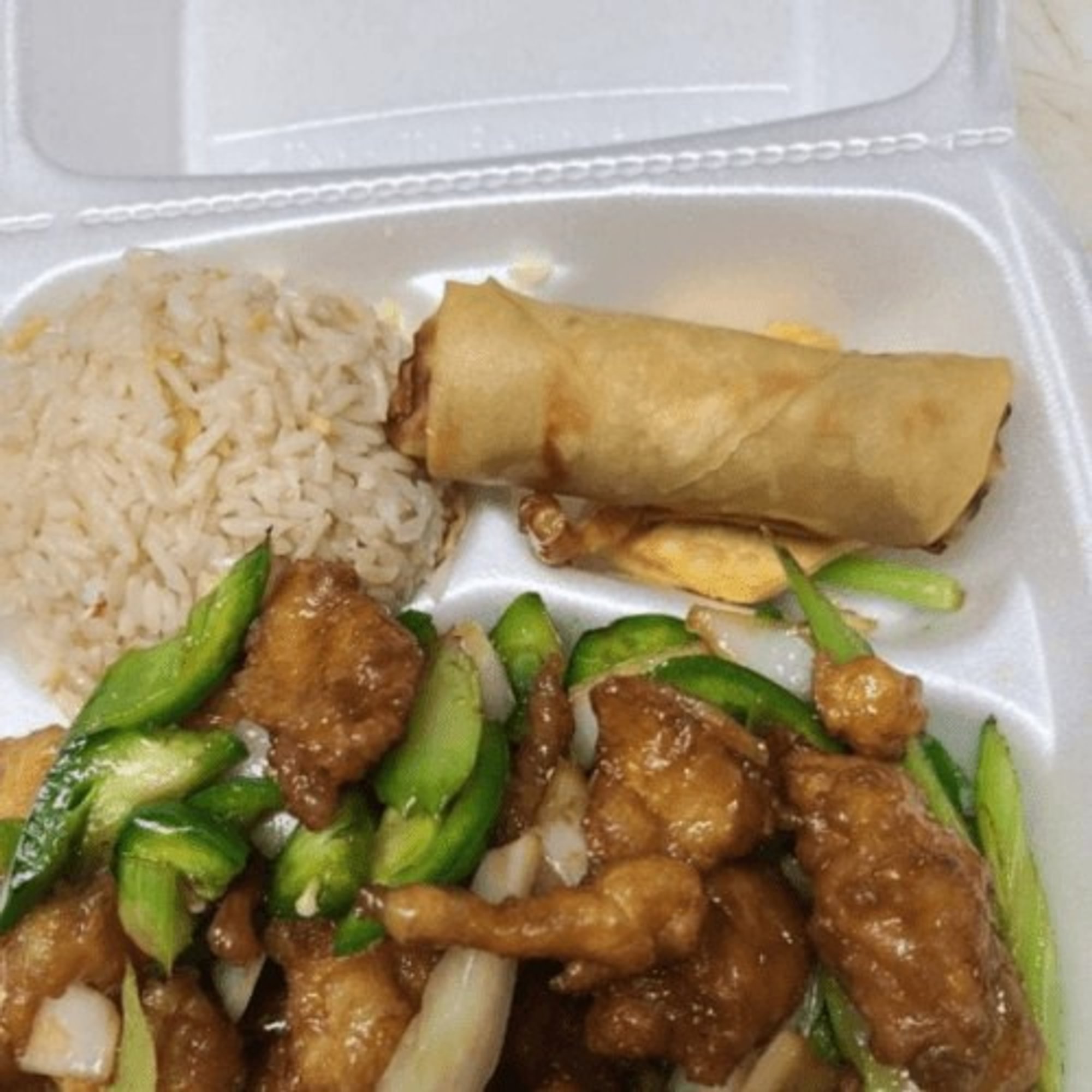 Jalapeño  Breaded Chicken special (includes eggroll,crab rangoon and choice of steam or fried rice)