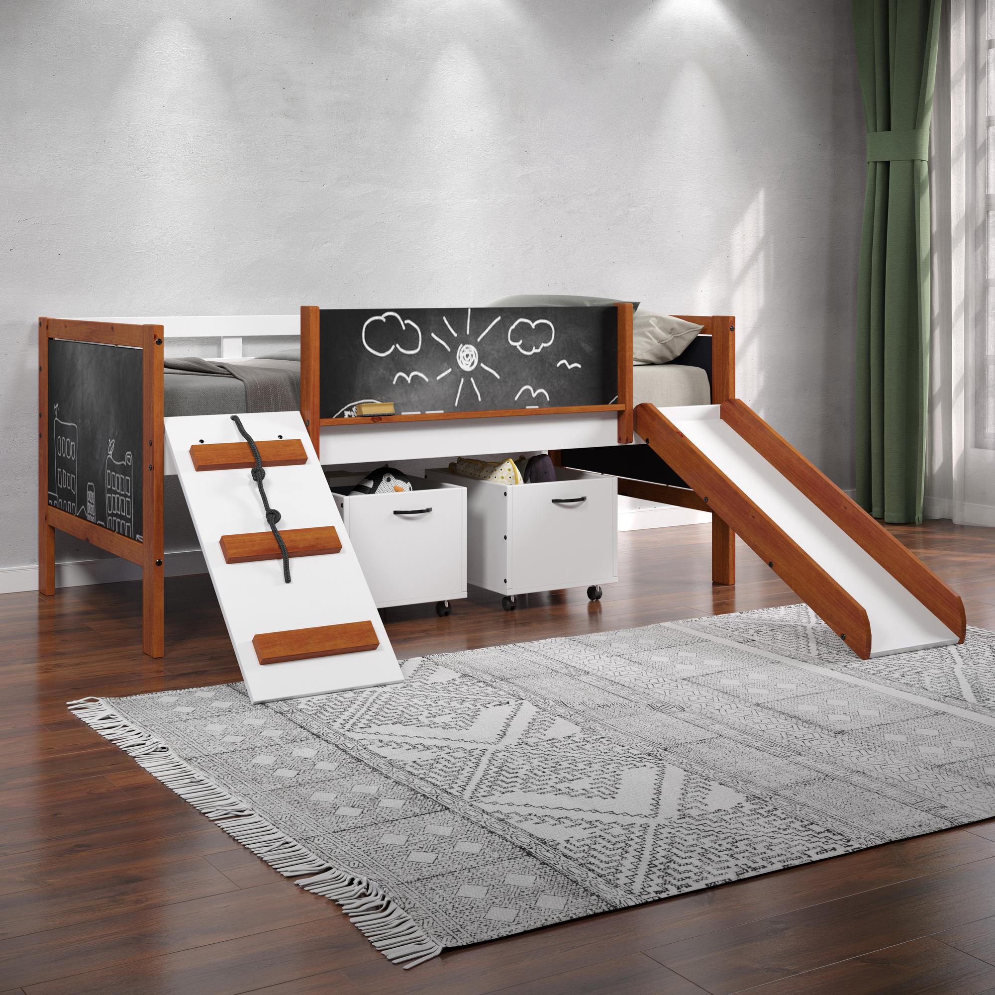 Twin Aurea Bed w/Slide & Toy Box 