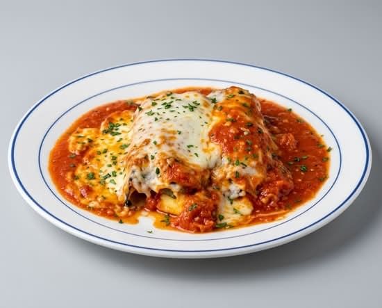 Eggplant Rollatini over Pasta