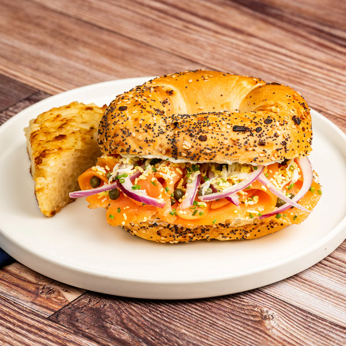 Everything Bagel with Smoked Salmon*