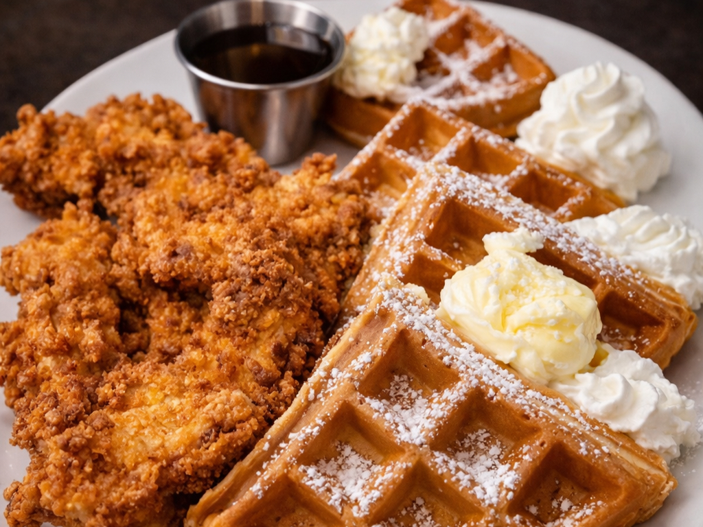 CHICKEN AND WAFFLES