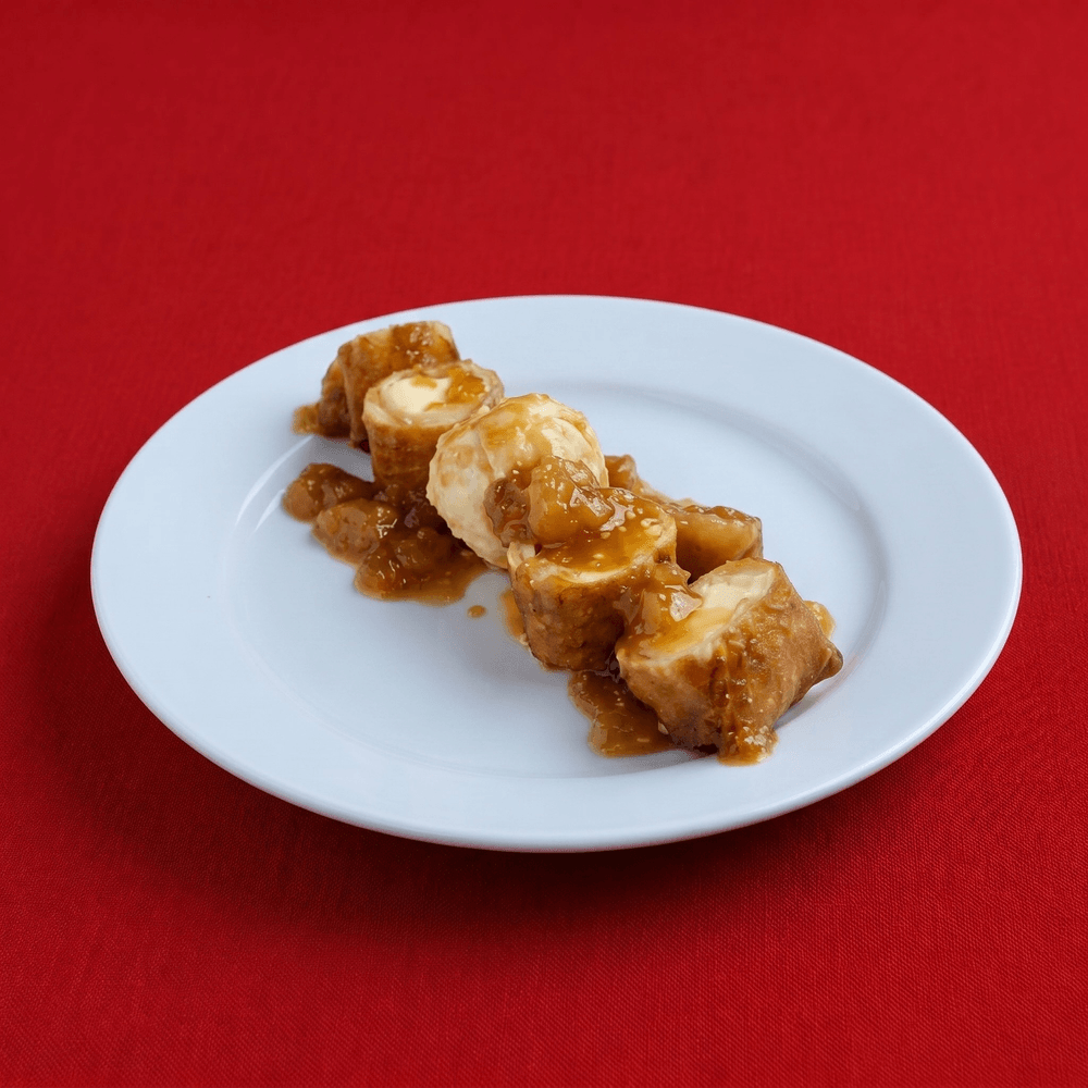 Bananas Foster Cheesecake Eggroll Dessert