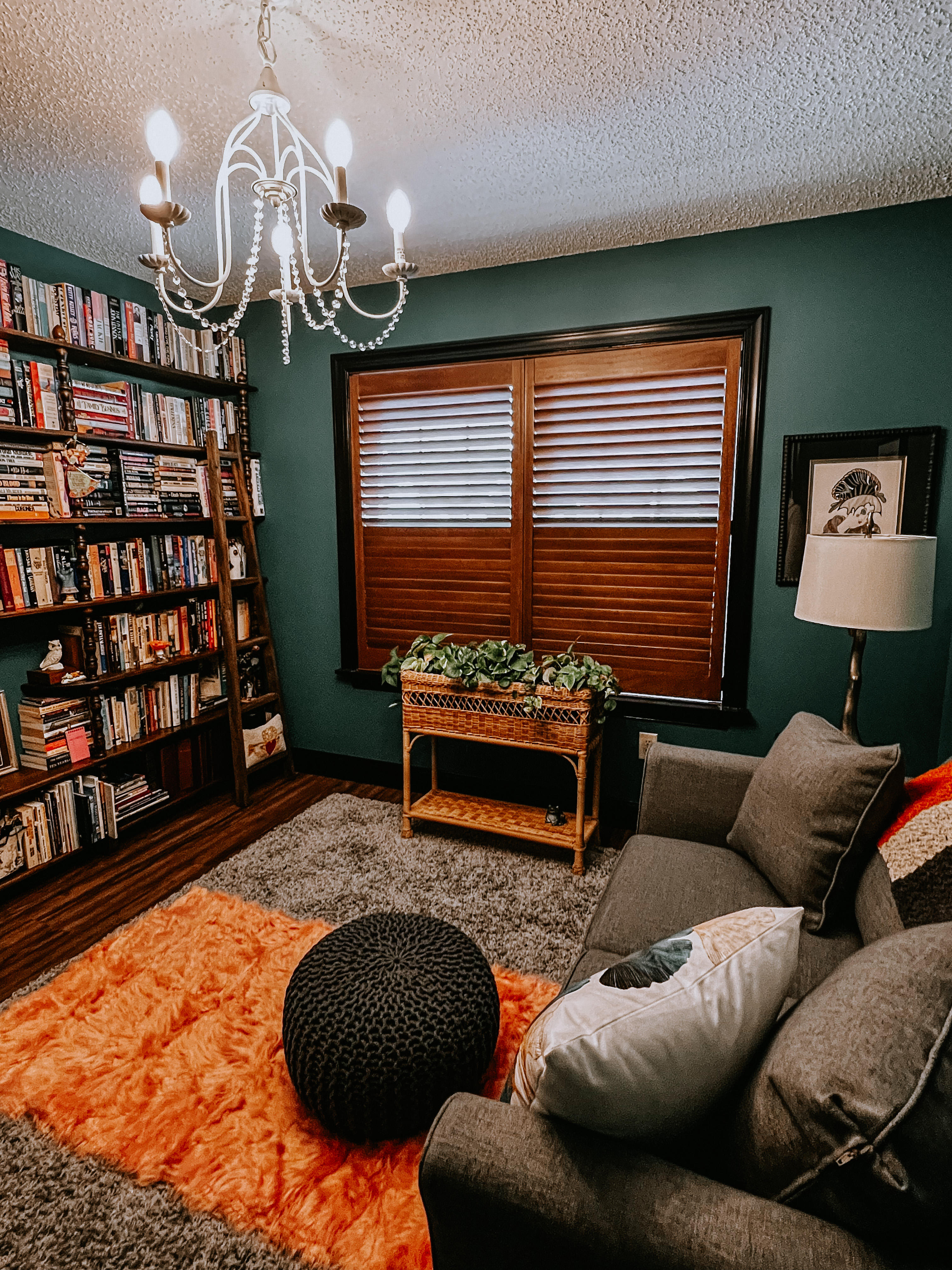 Couldn't imagine a more perfect addition to this cozy library in Freehold, NJ than these wood shutters