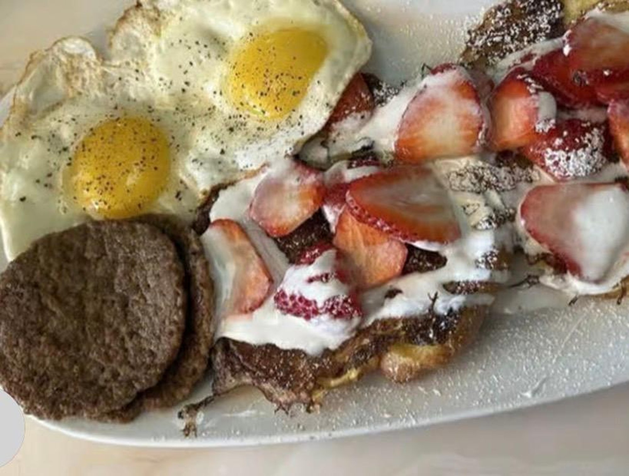 Croissant French Toast & Eggs