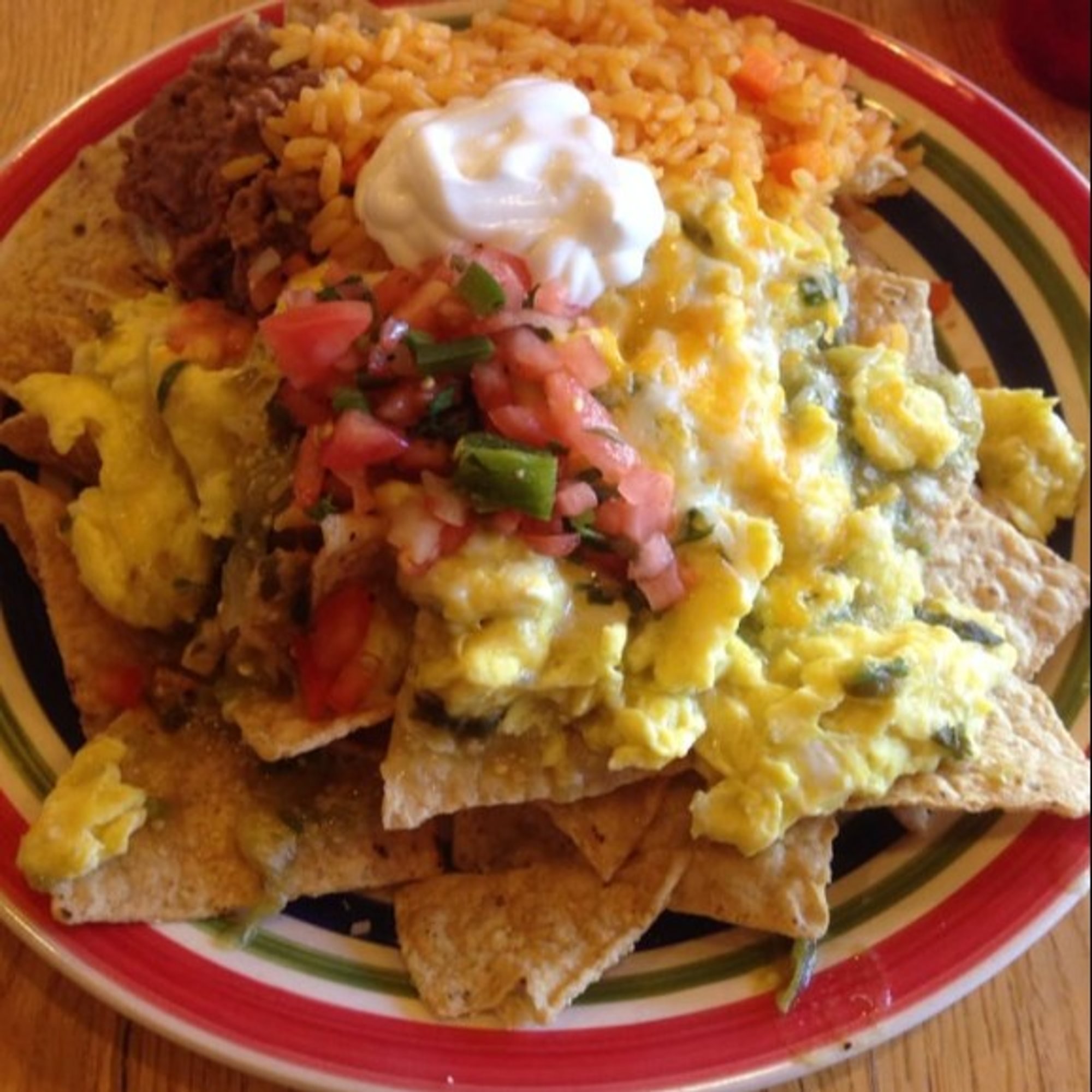 Chilaquiles with Red Salsa
