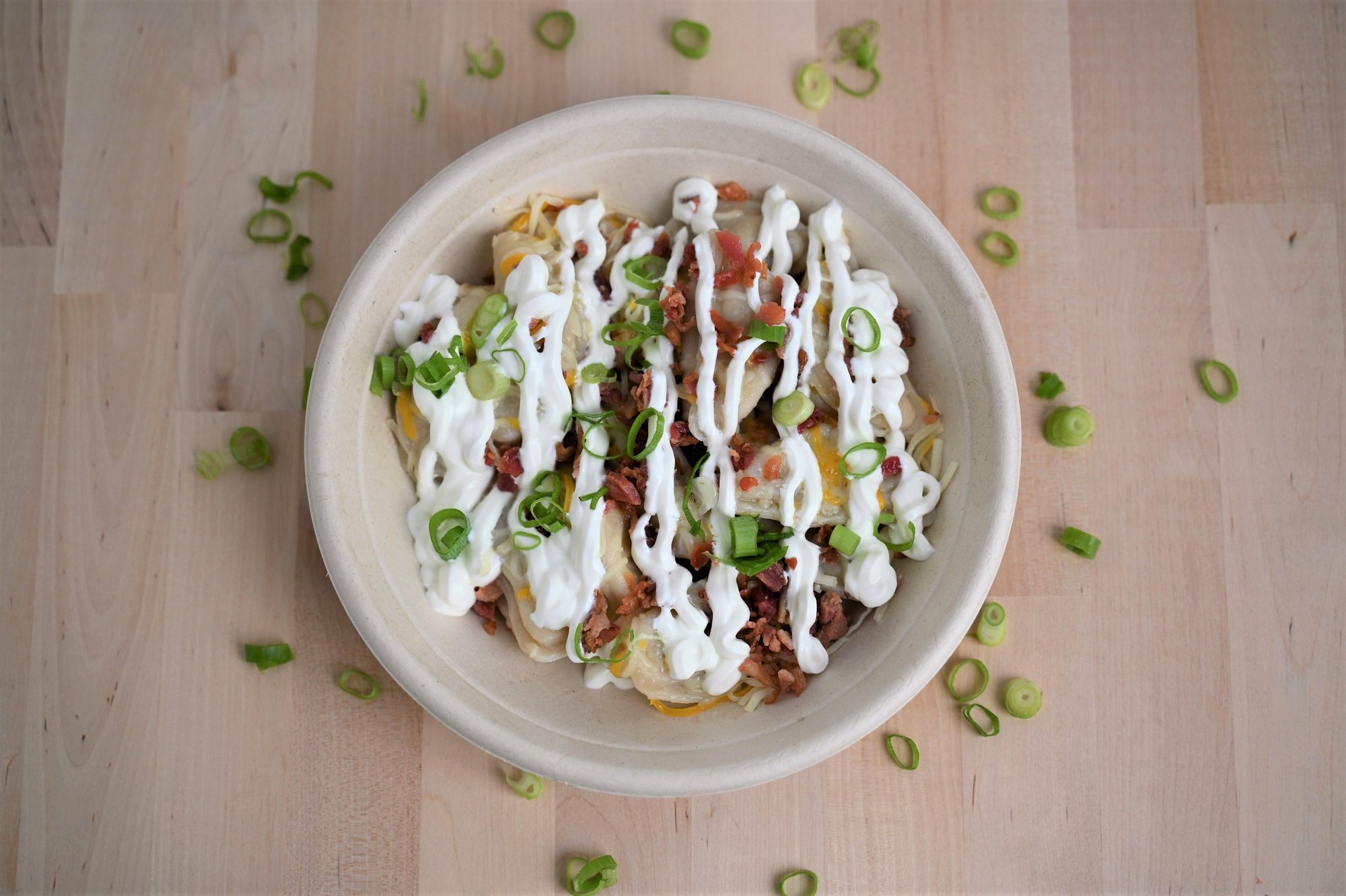 Loaded Mashed Pierogi Bowl