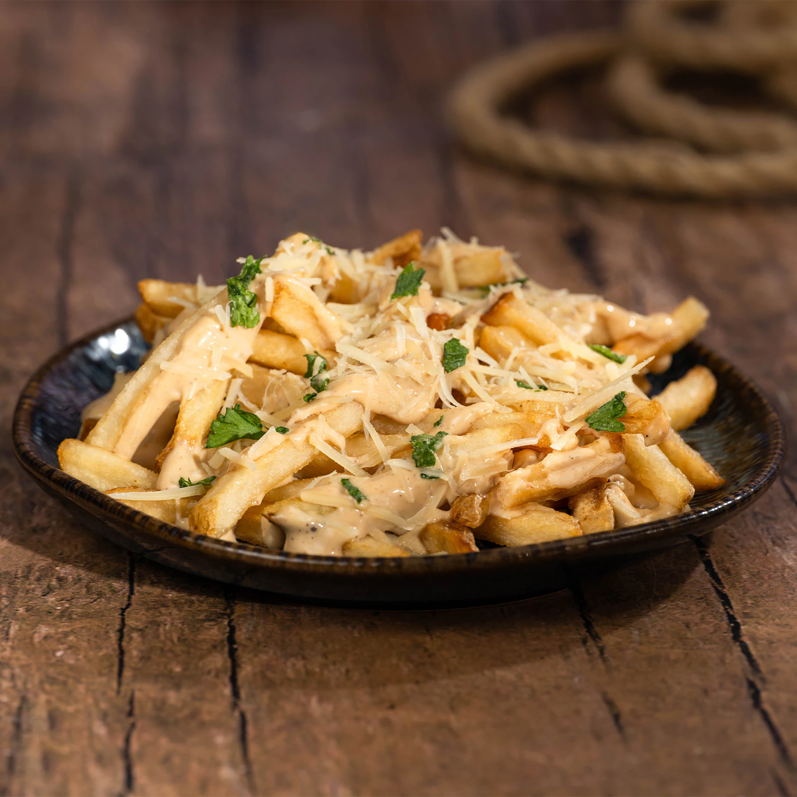 Black Garlic, Truffle, and Parmesan Fries