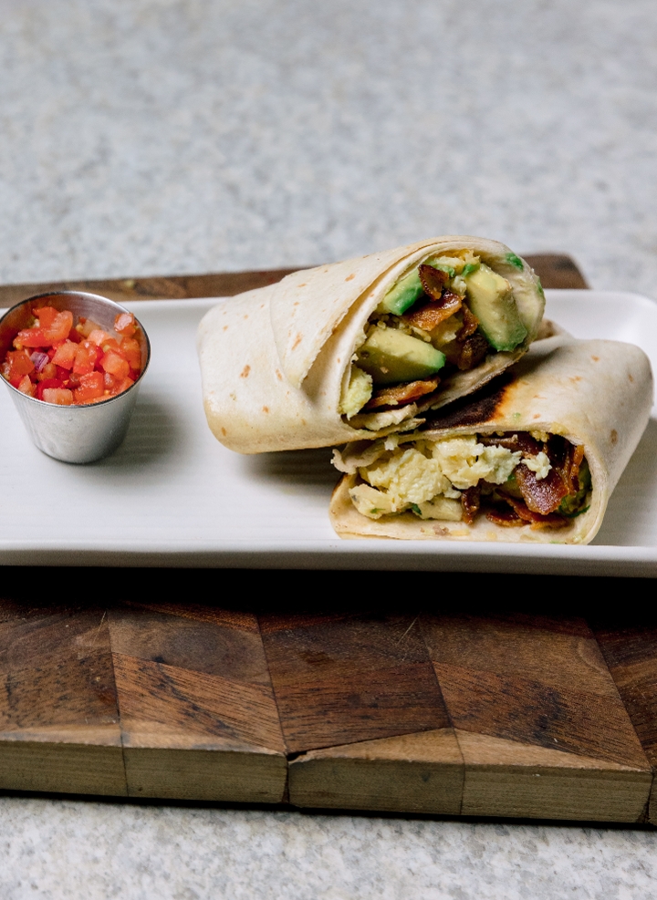 Burrito-Avocado, Bacon & Cheese