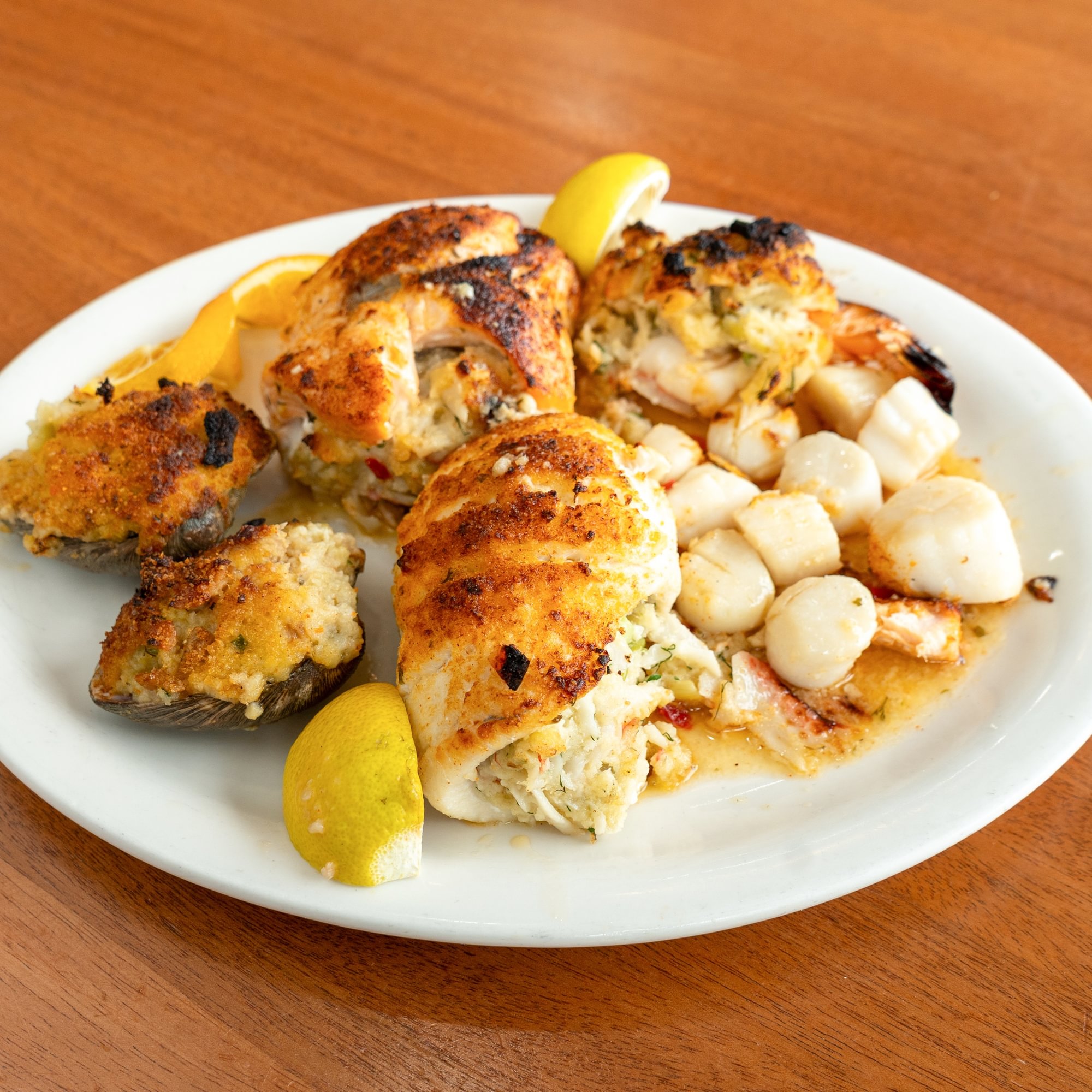 Broiled seafood combo