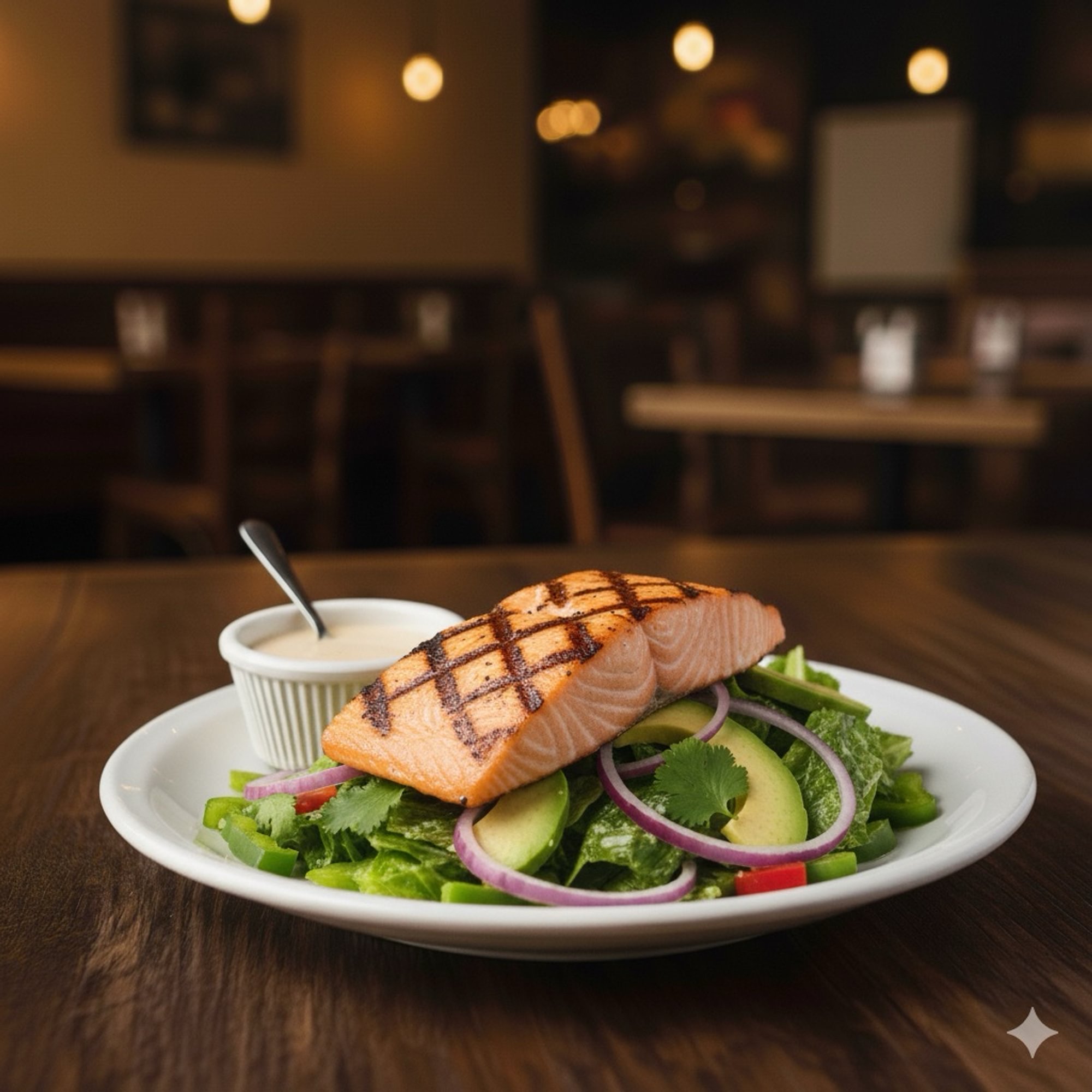 Ensalada Saoco Con Salmon/Saoco Salad With Grilled Salmon
