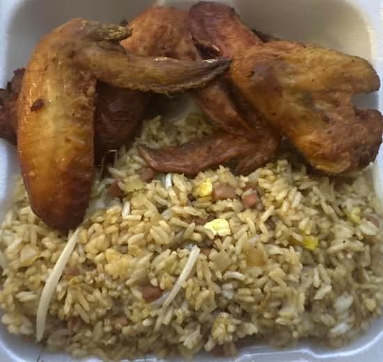 Four Whole Wings and Chicken Fried Rice