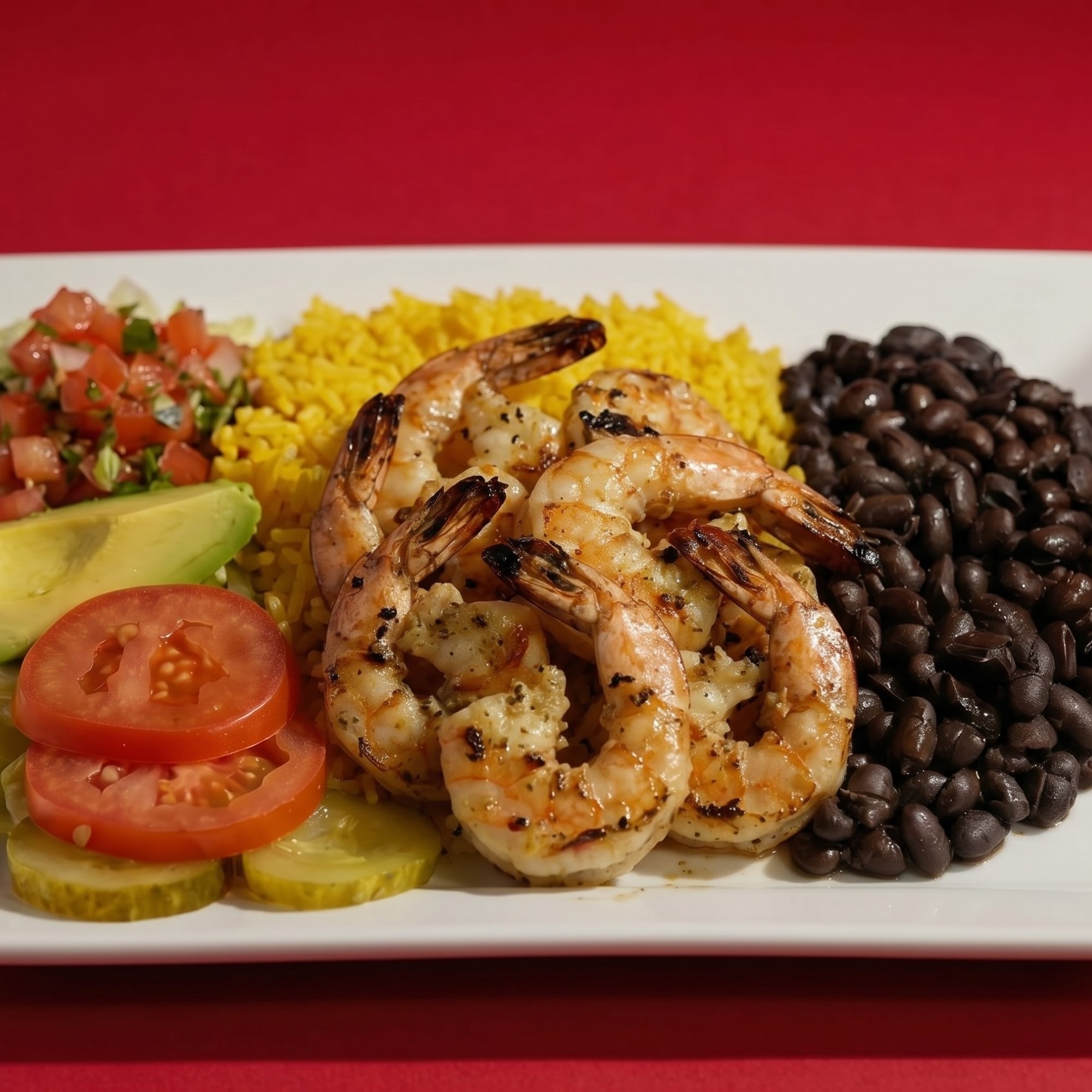 Camarones a La Plancha Plate