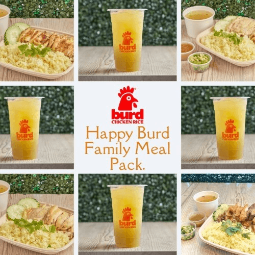 Family Pack Special! (4) Chicken Rice Plate, (4) 50/50 Sugarcane Drink and (7.5oz.) Ginger Scalli...