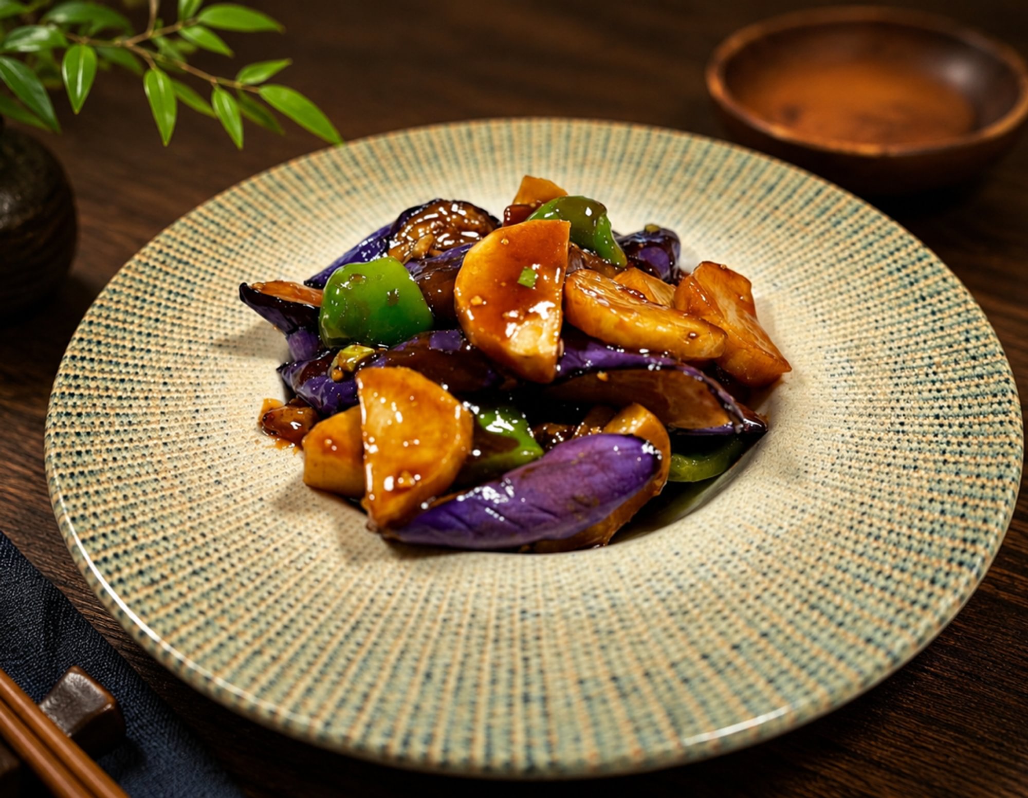 Stir-Fried Eggplant, Potato & Bell Pepper / 地三鲜