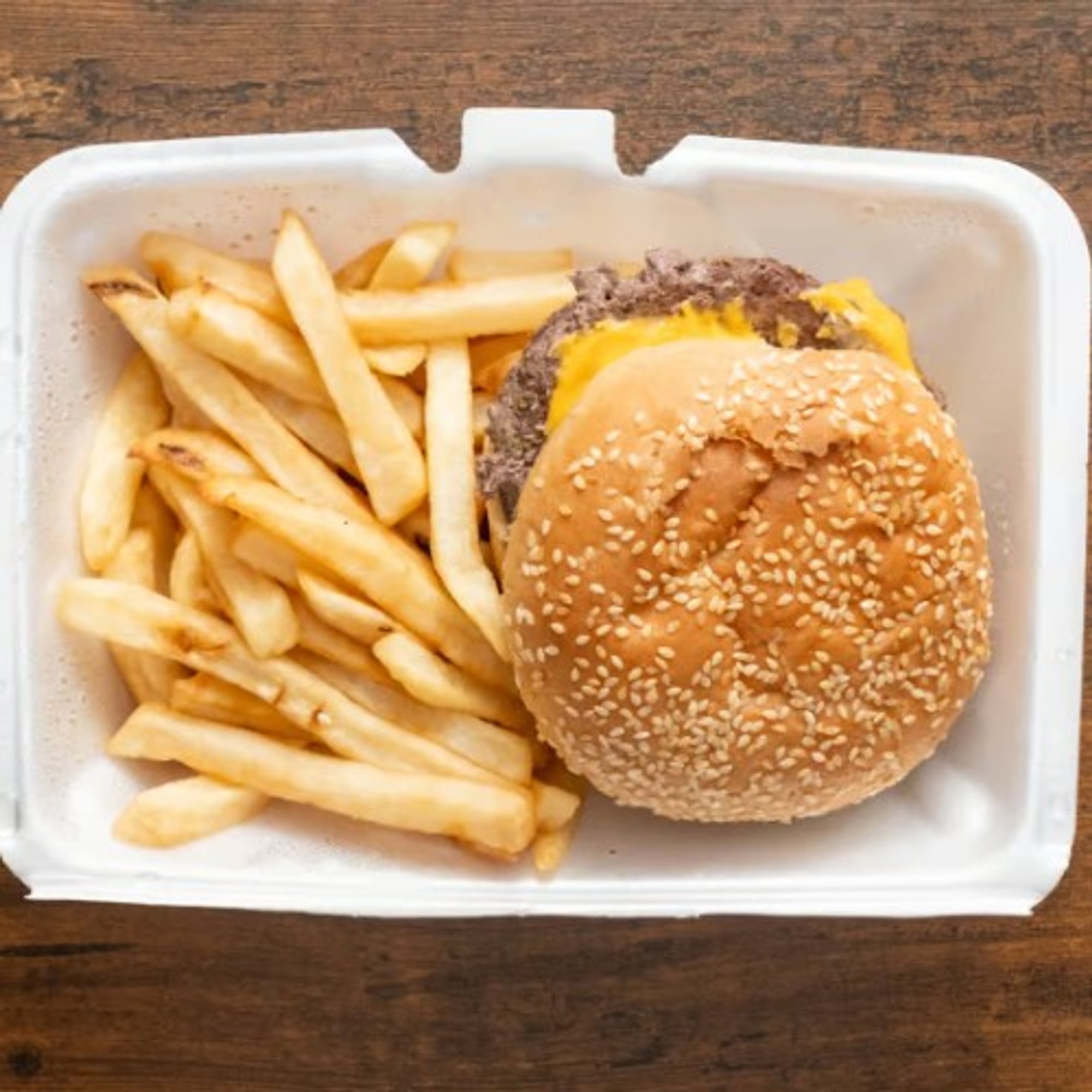 Buy a Cheeseburger Basket Get a Can Soda For FREE