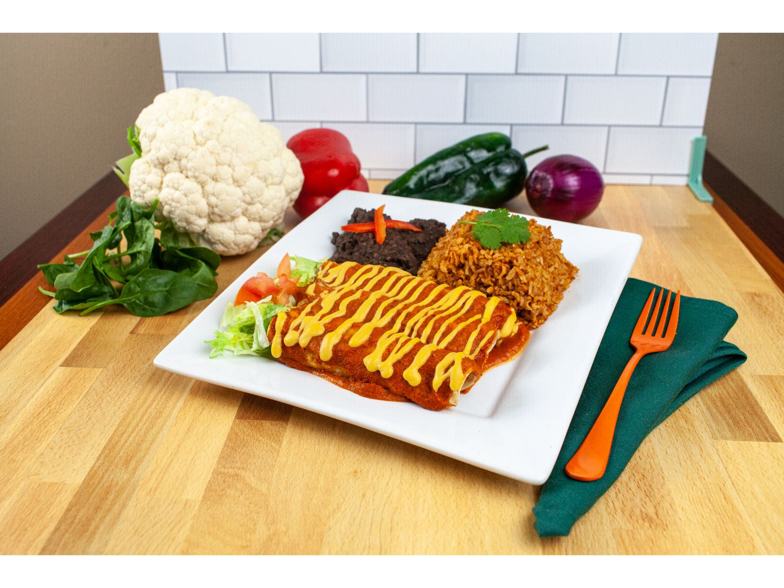 Spinach Mushroom Enchiladas