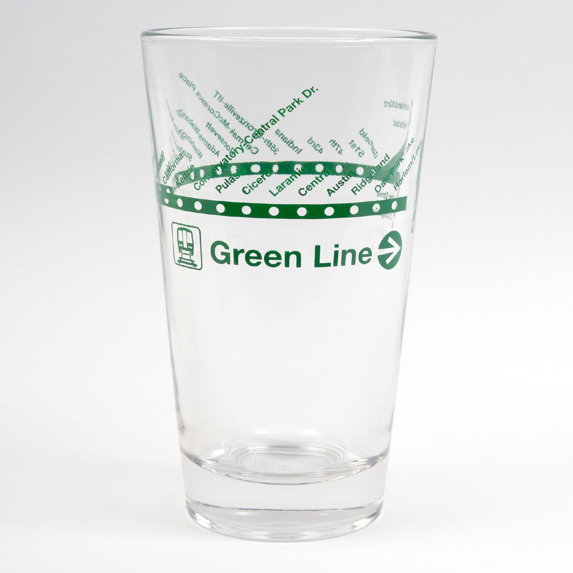 Green Line Pint Glass