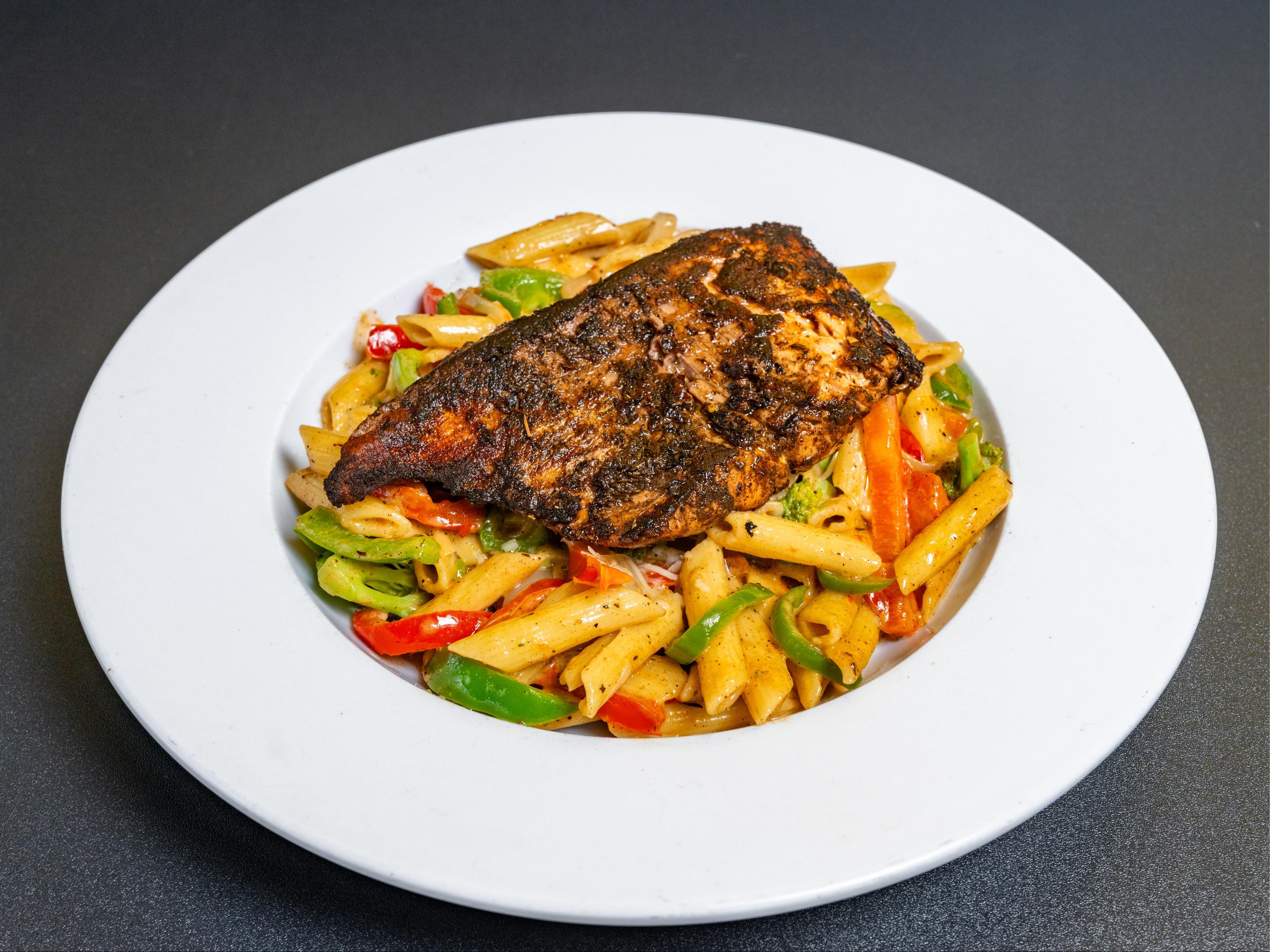 Jerk Salmon Pasta