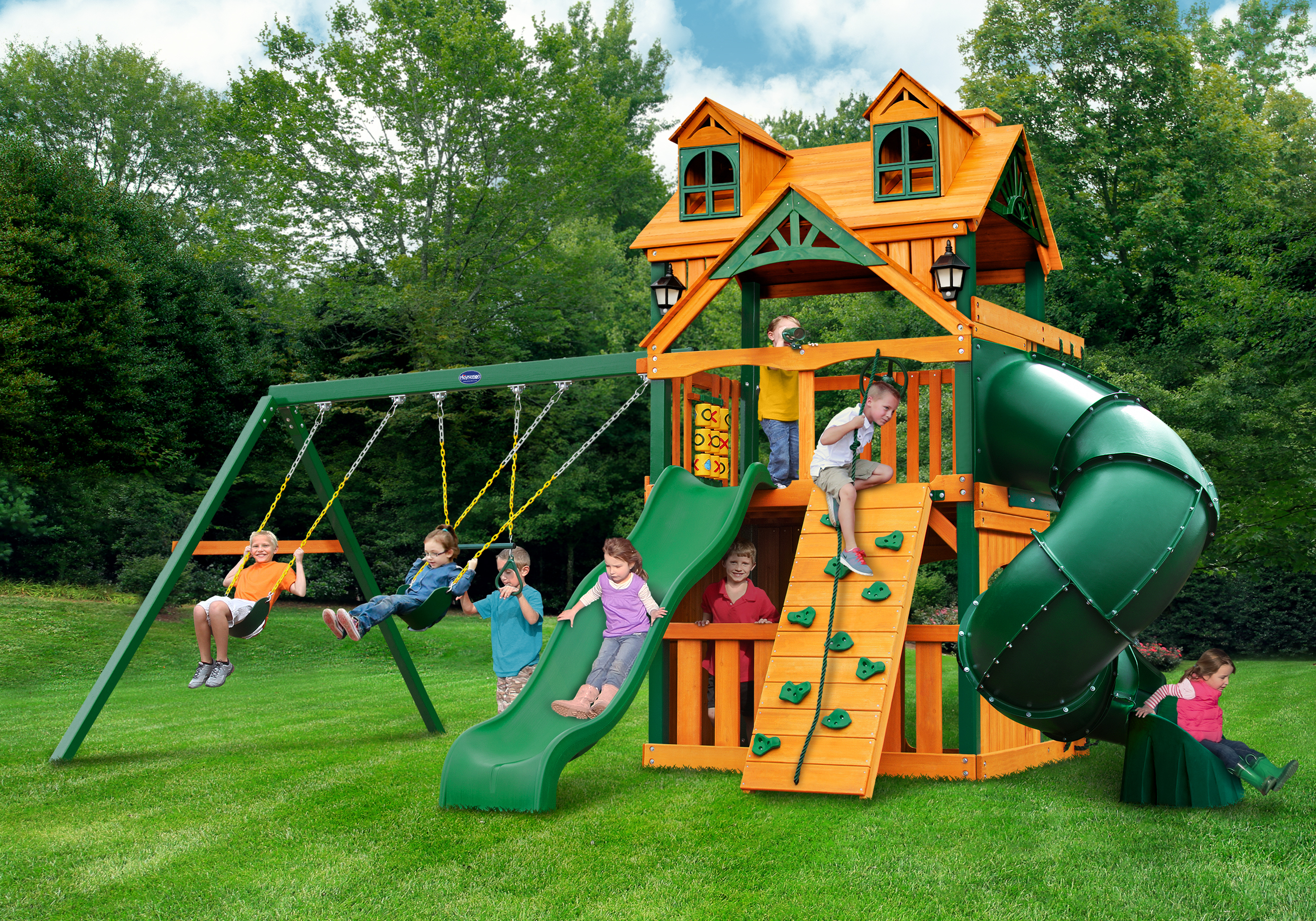 Horizon Clubhouse w/ Tube Slide w/ Riviera Wood Roof